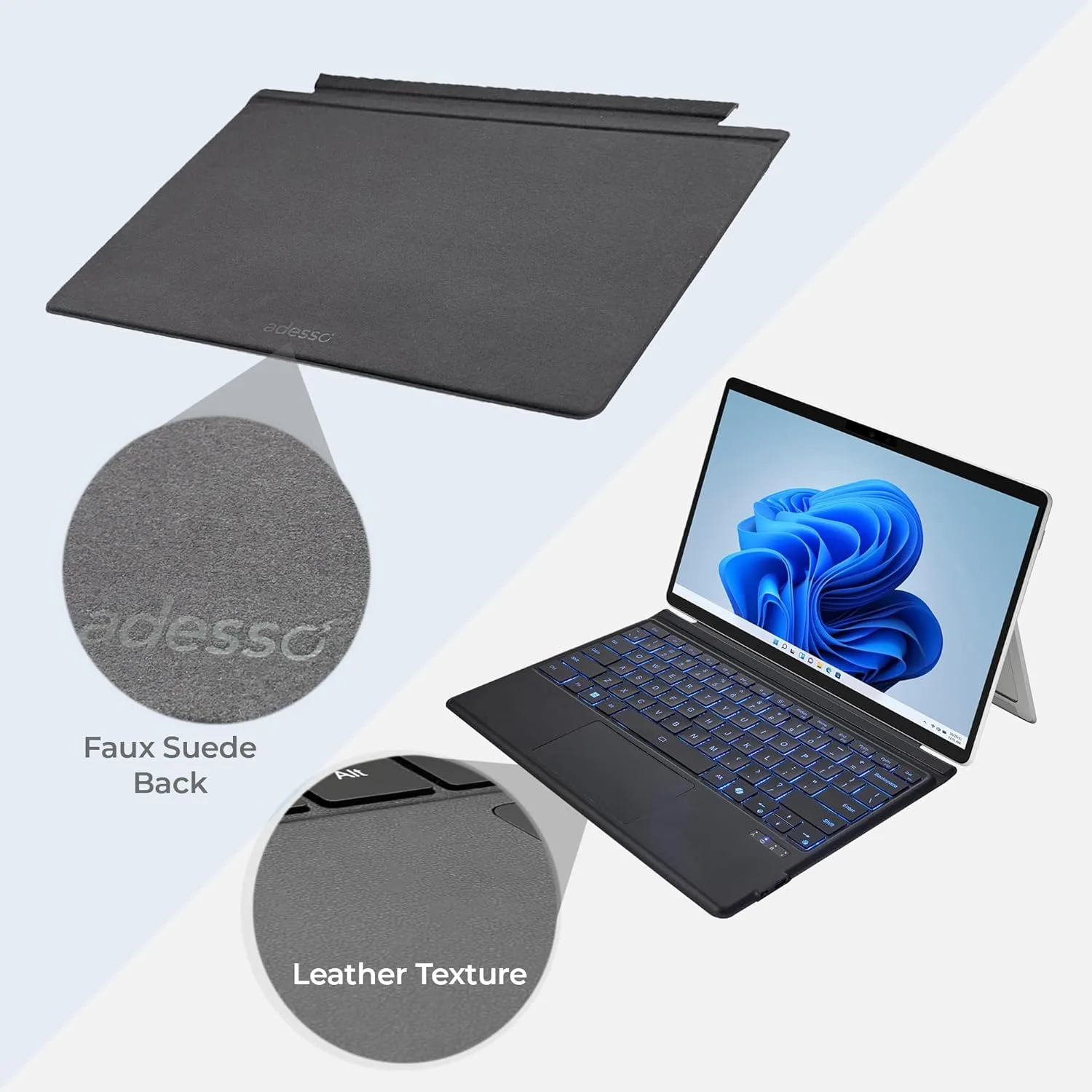 ADESSO Surface Pro Case with Bluetooth Keyboard & Touchpad - WKB-7030