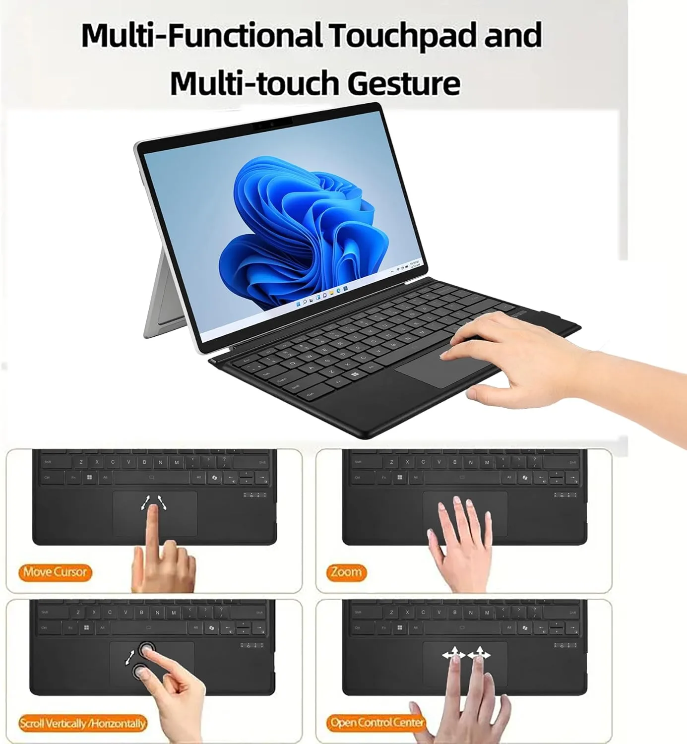 ADESSO Surface Pro Case with Bluetooth Keyboard & Touchpad - WKB-7030