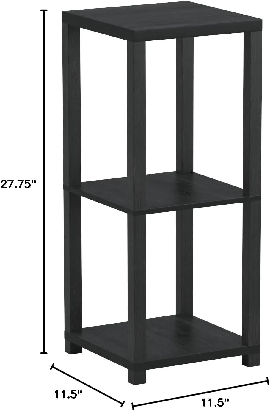Adesso Lawrence Pedestal Table, Square, 27-3/4inH x 11-1/2inW x 11-1/2inD, Black