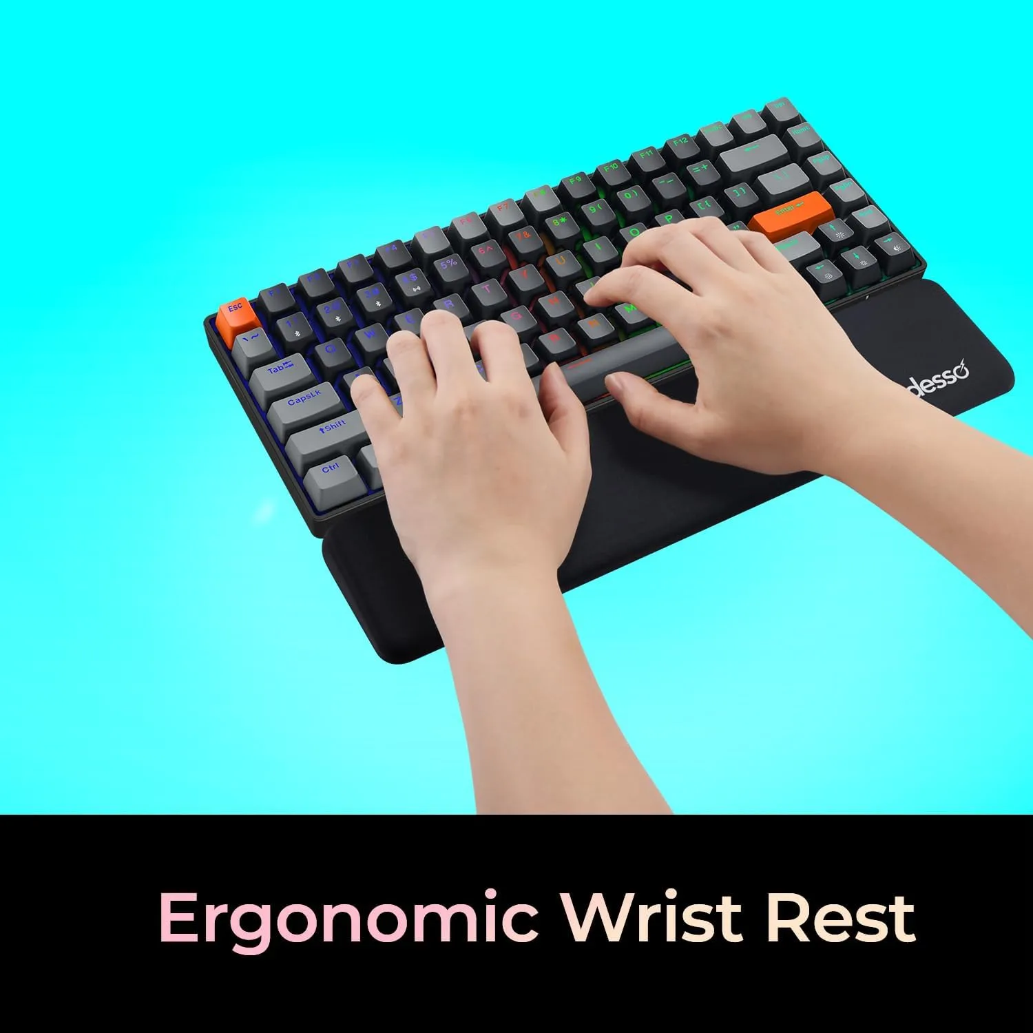 ADESSO Keyboard Wrist Rest Ergonomic Memory Foam Support Pad for Office Gaming