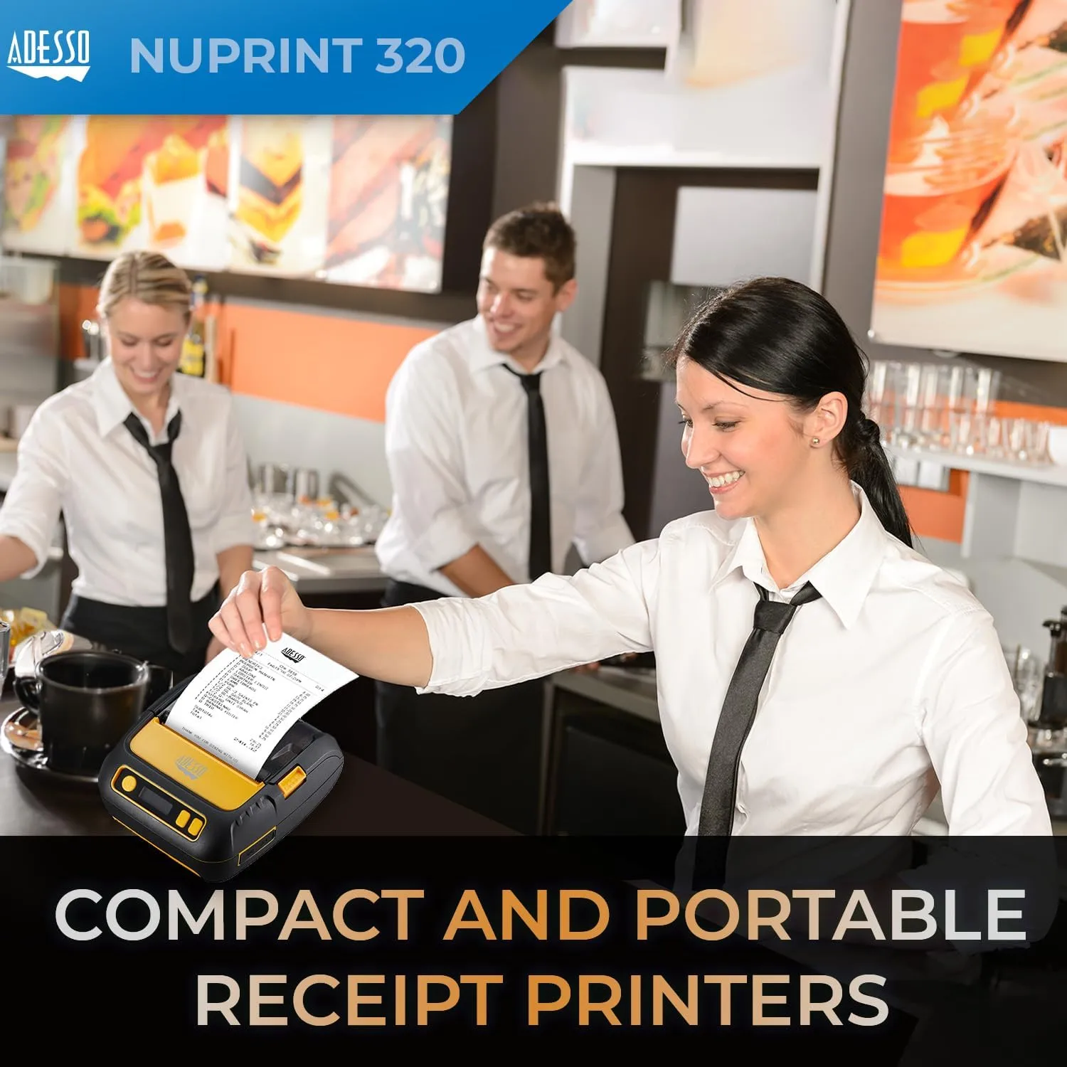 3" 80mm Portable Bluetooth Thermal Printer - High-Speed 90mm/s, Compatible with Android, iOS, Windows - Anti-Drop
