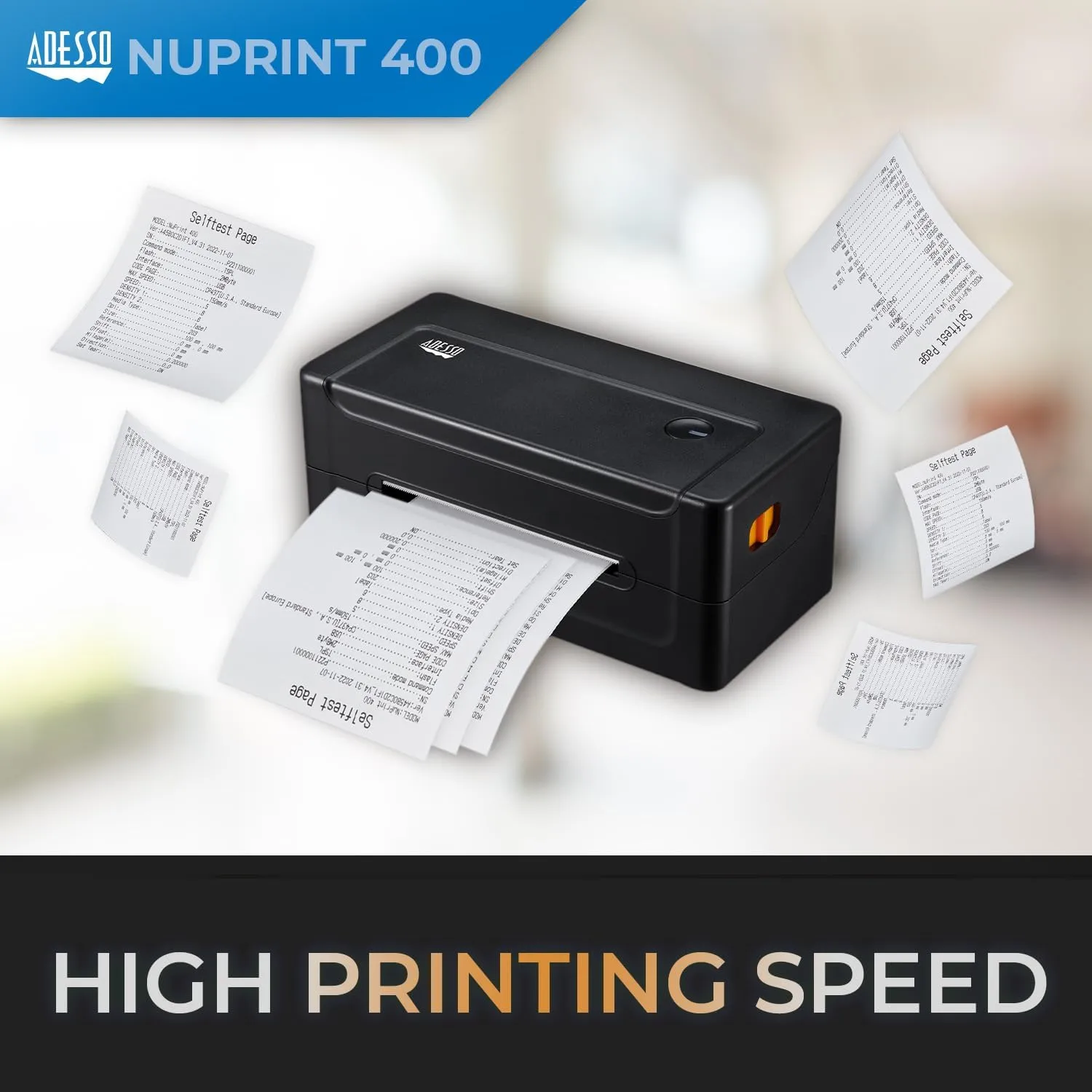 NuPrint 400 USB Thermal Label Printer – 4" (101mm) Thermal Paper, Label Printing, 1D & 2D Barcode Printing