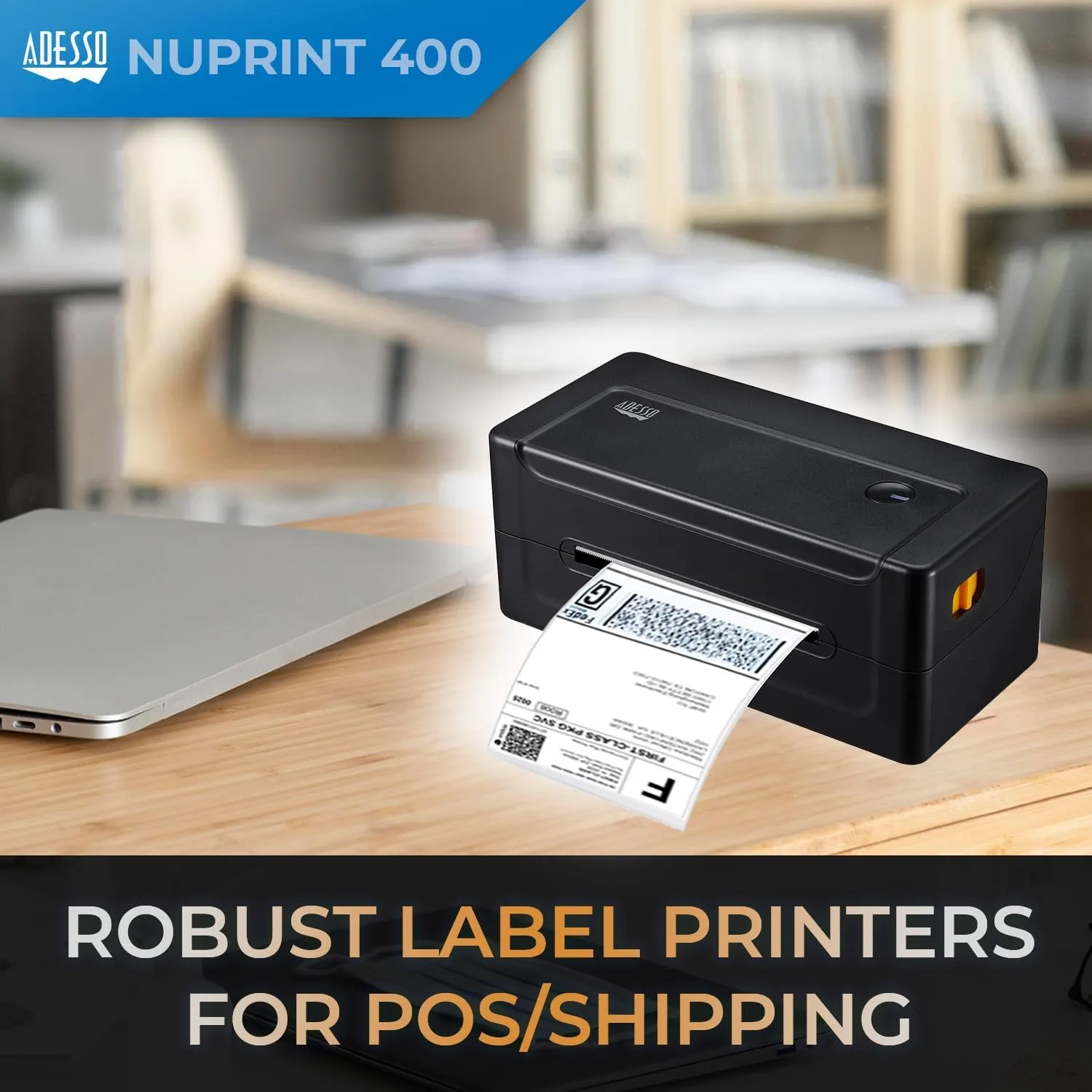 NuPrint 400 USB Thermal Label Printer – 4" (101mm) Thermal Paper, Label Printing, 1D & 2D Barcode Printing