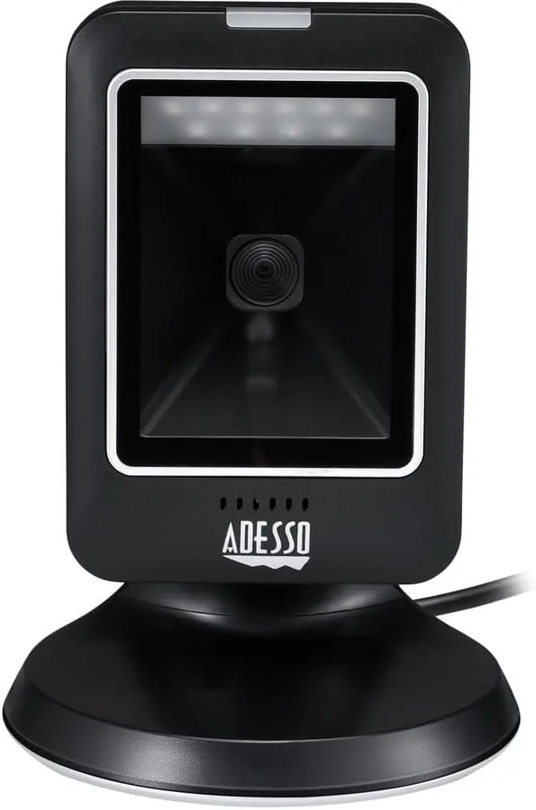 Adesso NuScan 2800U Omnidirectional 2D Desktop Barcode Scanner - Cable Connectivity - 12in Scan Distance - NUSCAN2800U