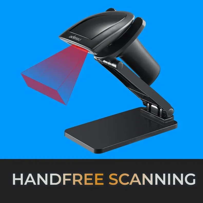 Adesso NuScan 2900 2D Barcode Scanner - Bluetooth, 2.4GHz & USB