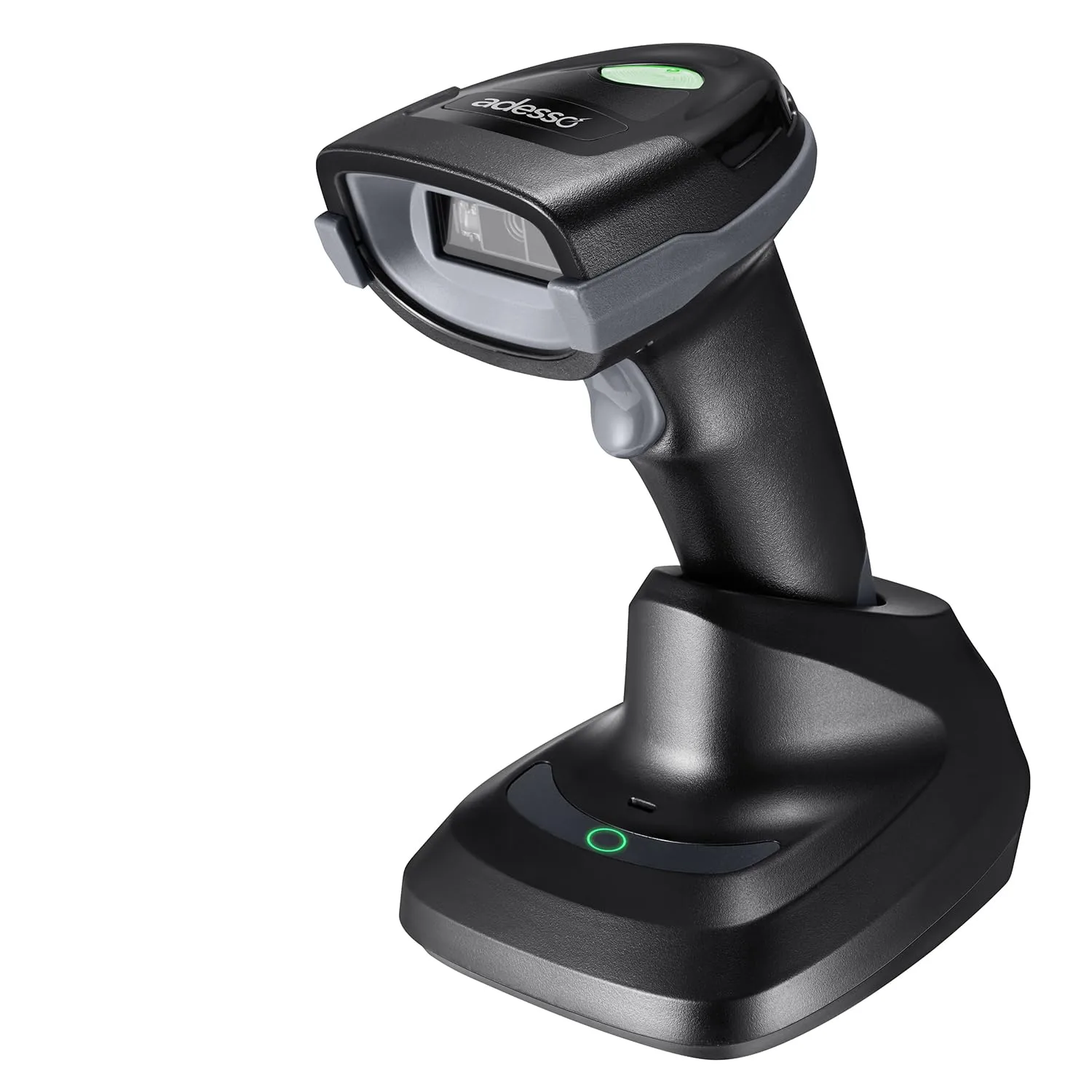 Adesso NuScan 3000 Wireless 2D Barcode Scanner with 3-Mode (Bluetooth/2.4GHz/USB) - Handheld CMOS Scanner with Charging Cradle, 12-inch Scan Depth, Made in Taiwan