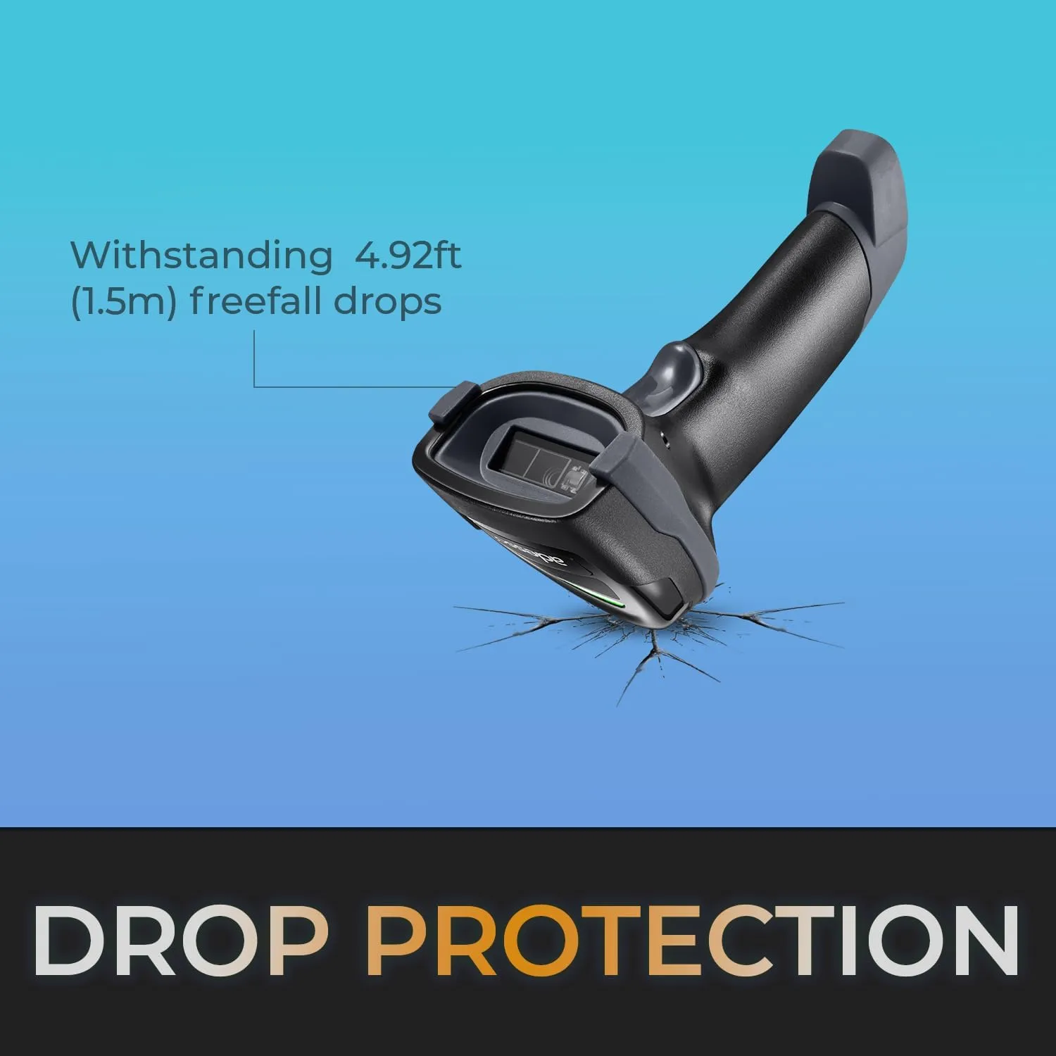 Adesso NuScan 3000 Wireless 2D Barcode Scanner with 3-Mode (Bluetooth/2.4GHz/USB) - Handheld CMOS Scanner with Charging Cradle, 12-inch Scan Depth, Made in Taiwan