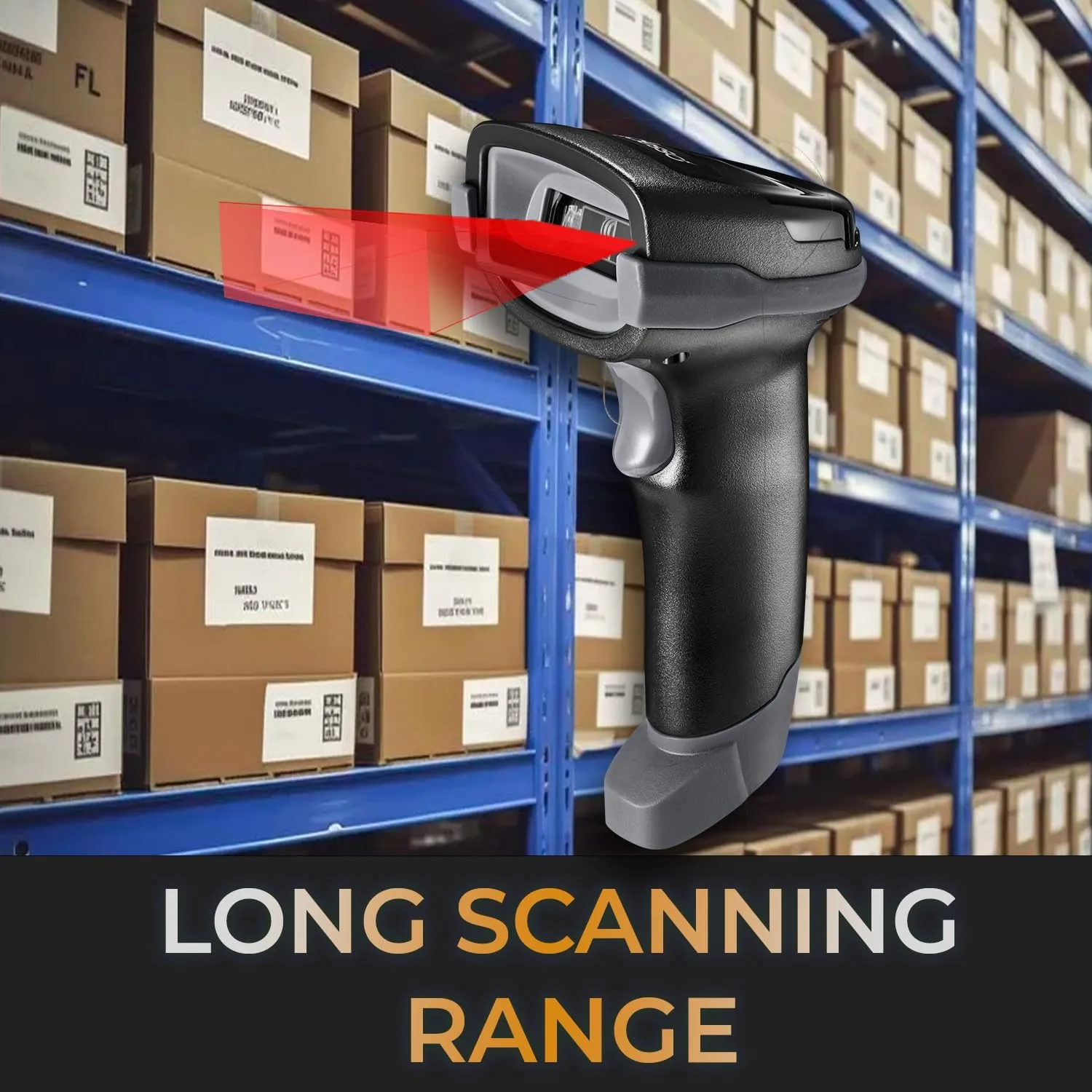 Adesso NuScan 3000 Wireless 2D Barcode Scanner with 3-Mode (Bluetooth/2.4GHz/USB) - Handheld CMOS Scanner with Charging Cradle, 12-inch Scan Depth, Made in Taiwan