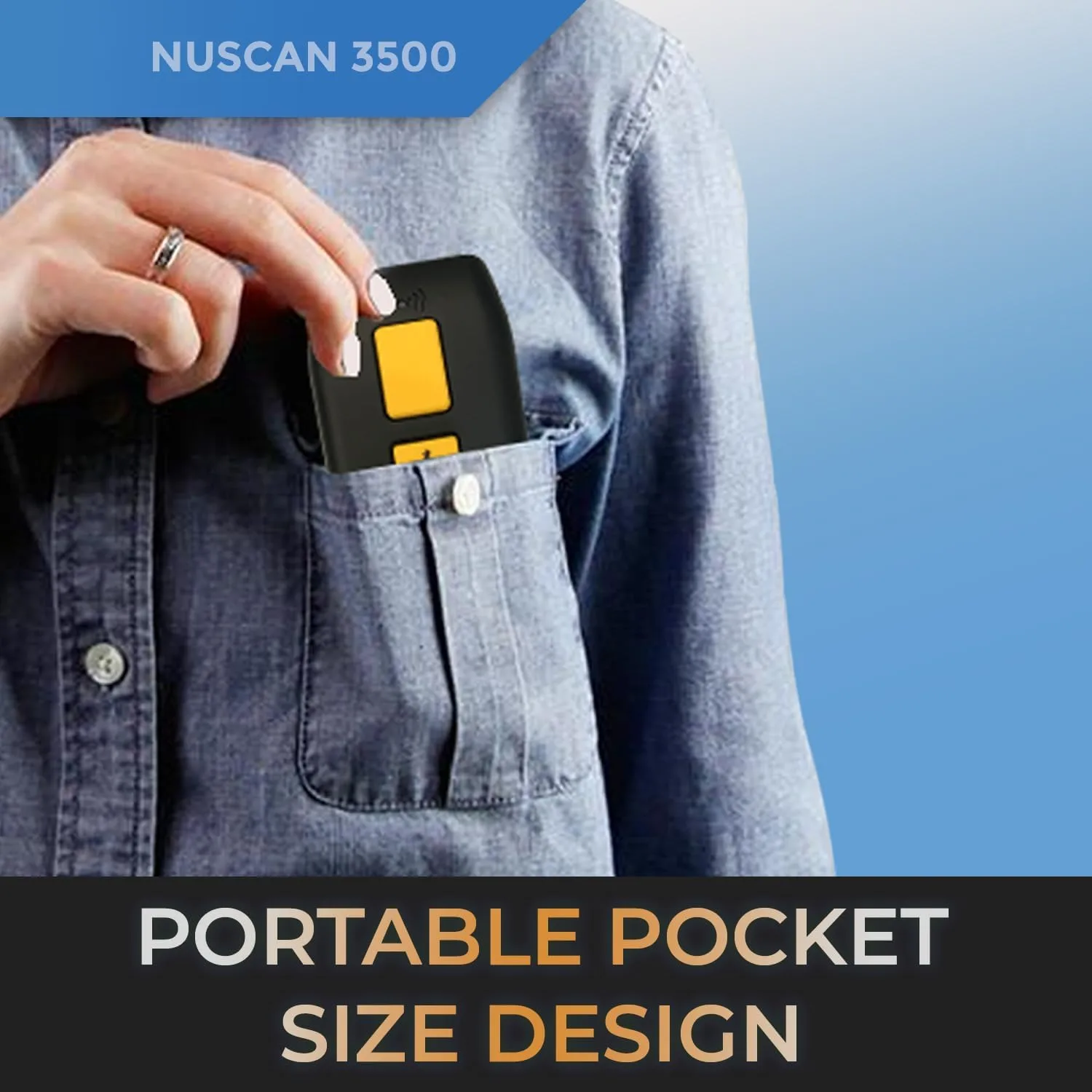 Adesso NuScan 3500 2D Barcode Scanner with Bluetooth & 2.4GHz Wireless Technology, Waterproof IP67 Rating
