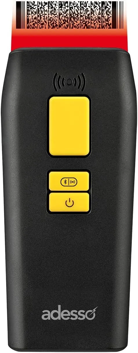 Adesso NuScan 3500 2D Barcode Scanner with Bluetooth & 2.4GHz Wireless Technology, Waterproof IP67 Rating