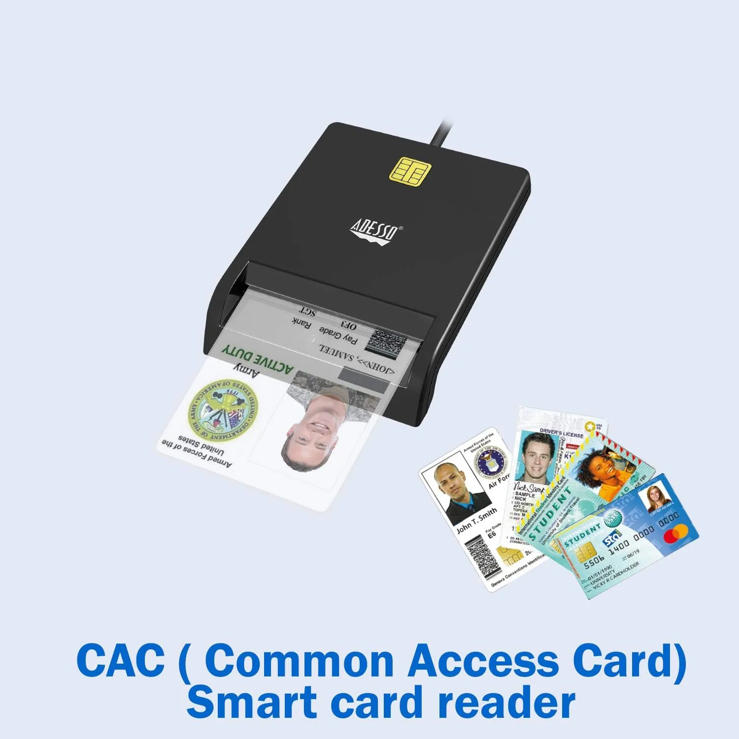 SCR-100 Smart ID Credit Card Reader,Black 1 Count (Pack of 1)