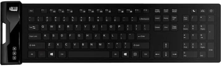 Adesso SlimTouch 232 Antimicrobial Waterproof Flexible Keyboard for Windows 8/7/Vista/XP/2000 (AKB-232UB), black
