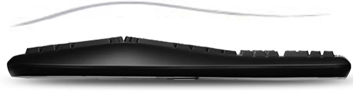 TruForm AKB-150UB-TAA Desktop Ergonomic Keyboard (TAA Compliant) 105-Key US Layout with Split Key Design Multimedia Keys