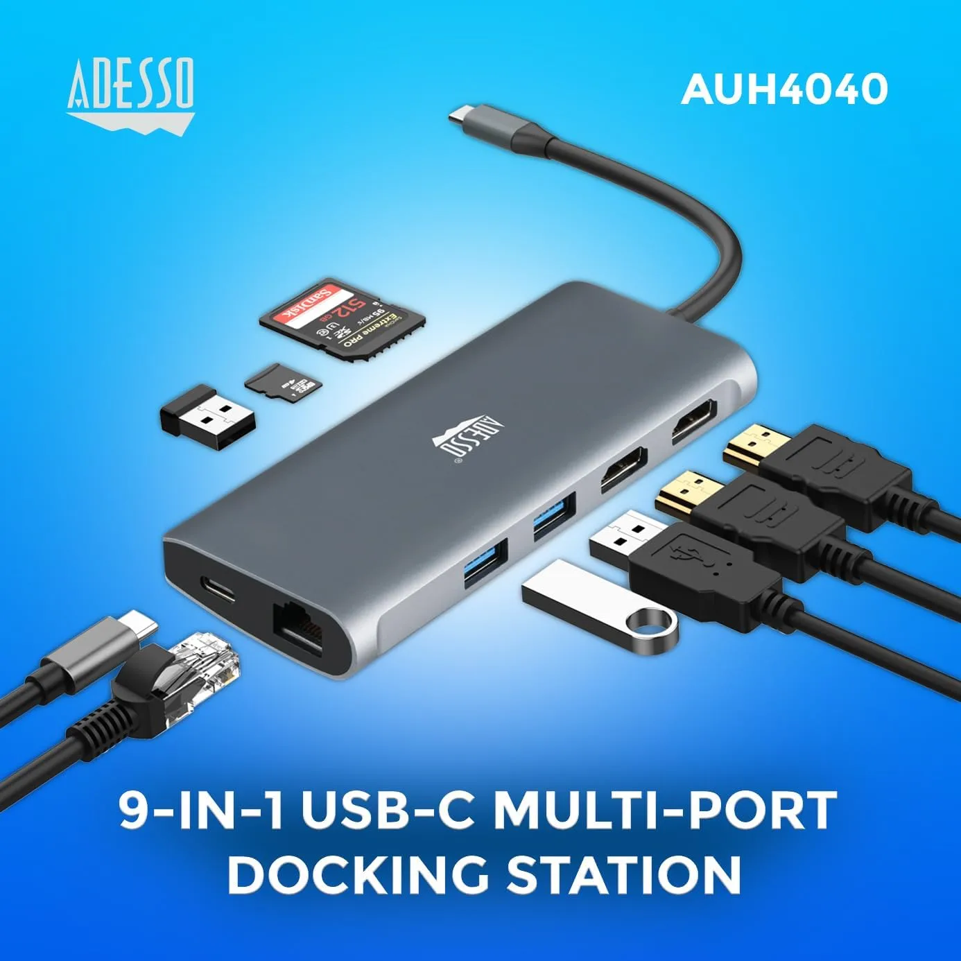 USB C Docking Station Multiport Adapter Dongle Type C Hub 2 HDMI Support 8K, RJ45 Ethernet Port, 100W PD Charging, 3*USB