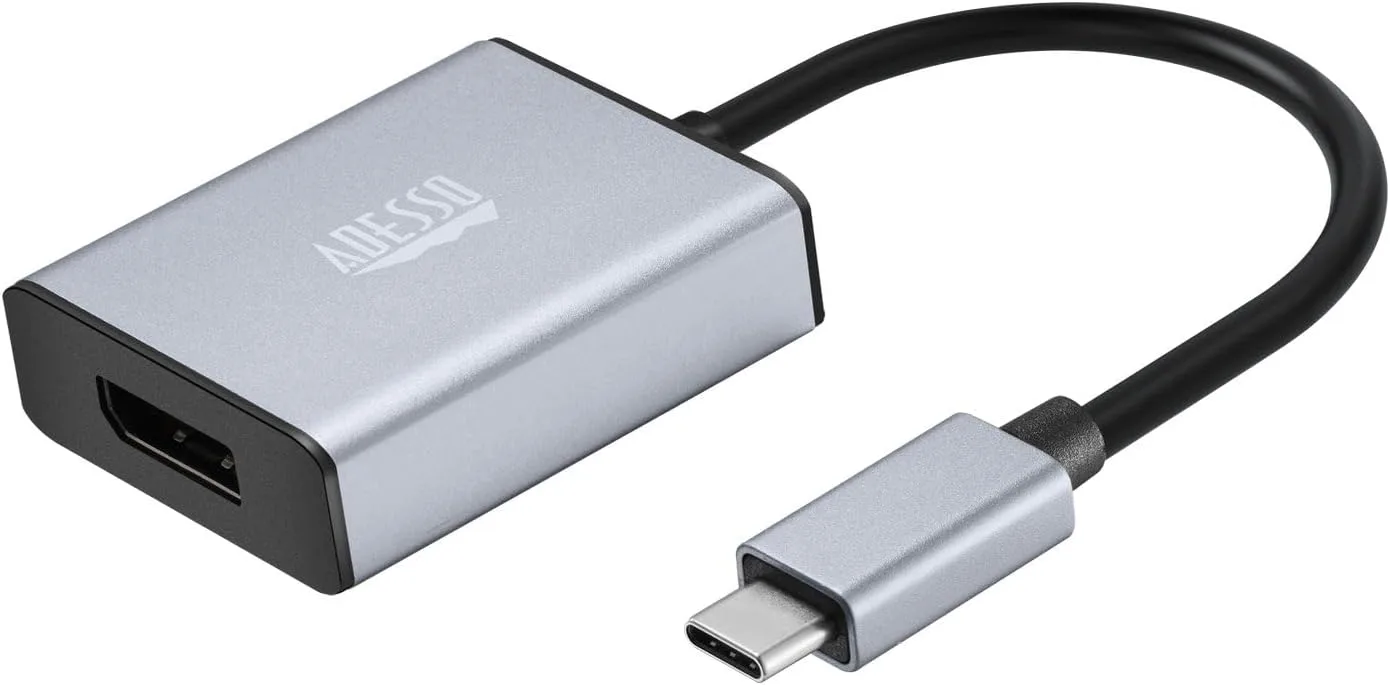 USB C to DisplayPort Adapter for Home Office (4K@60Hz), Aluminum Portable USB C Adapter for MacBook Pro, Air, iPad Pro