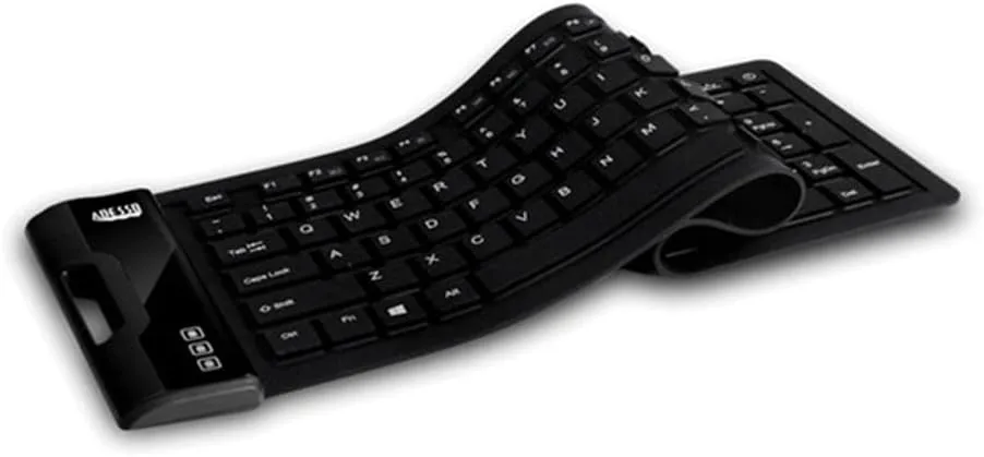 Adesso Wired Waterproof Flex Keyboard, Black AKB-212UB