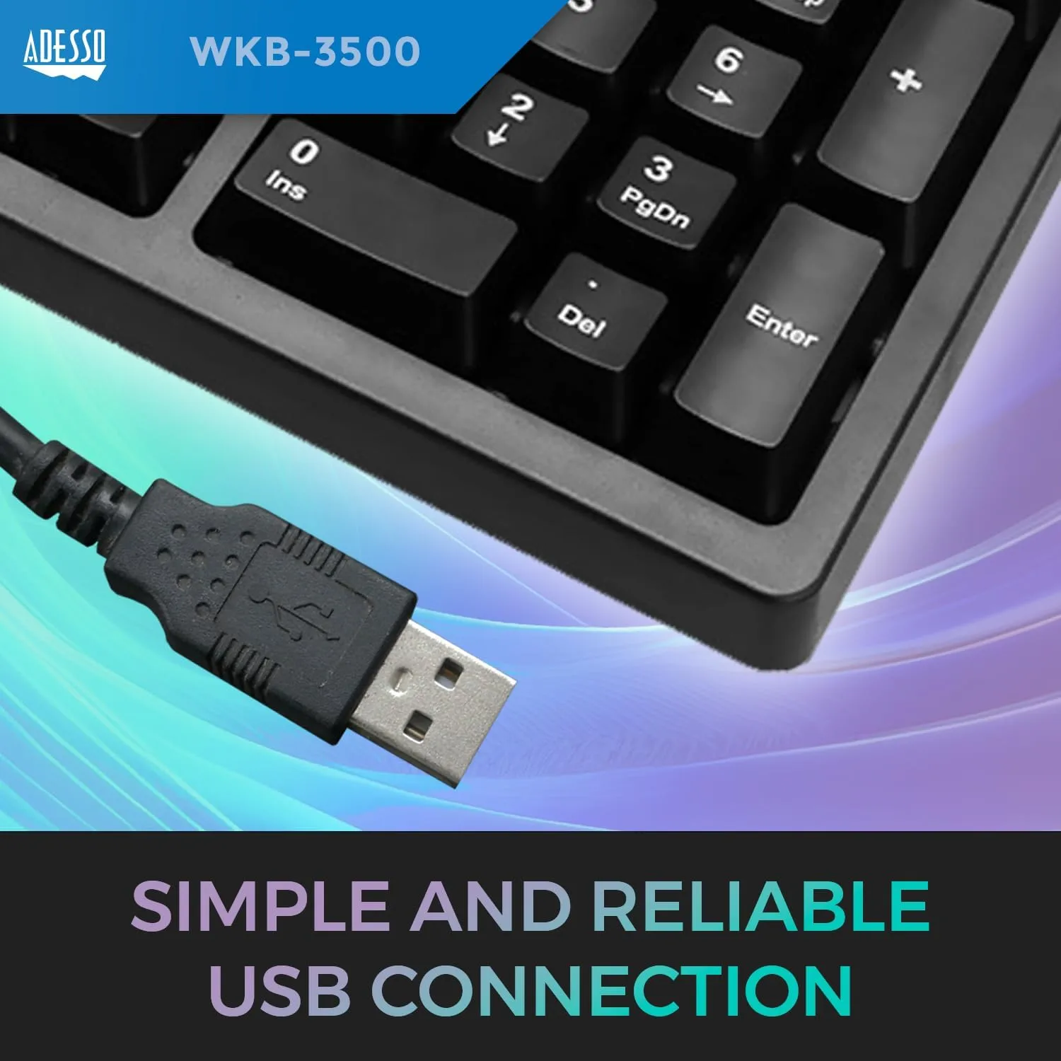WKB-3500UB Tru-Form 3500, 2.4GHz Wireless Ergonomic Trackball Keyboard