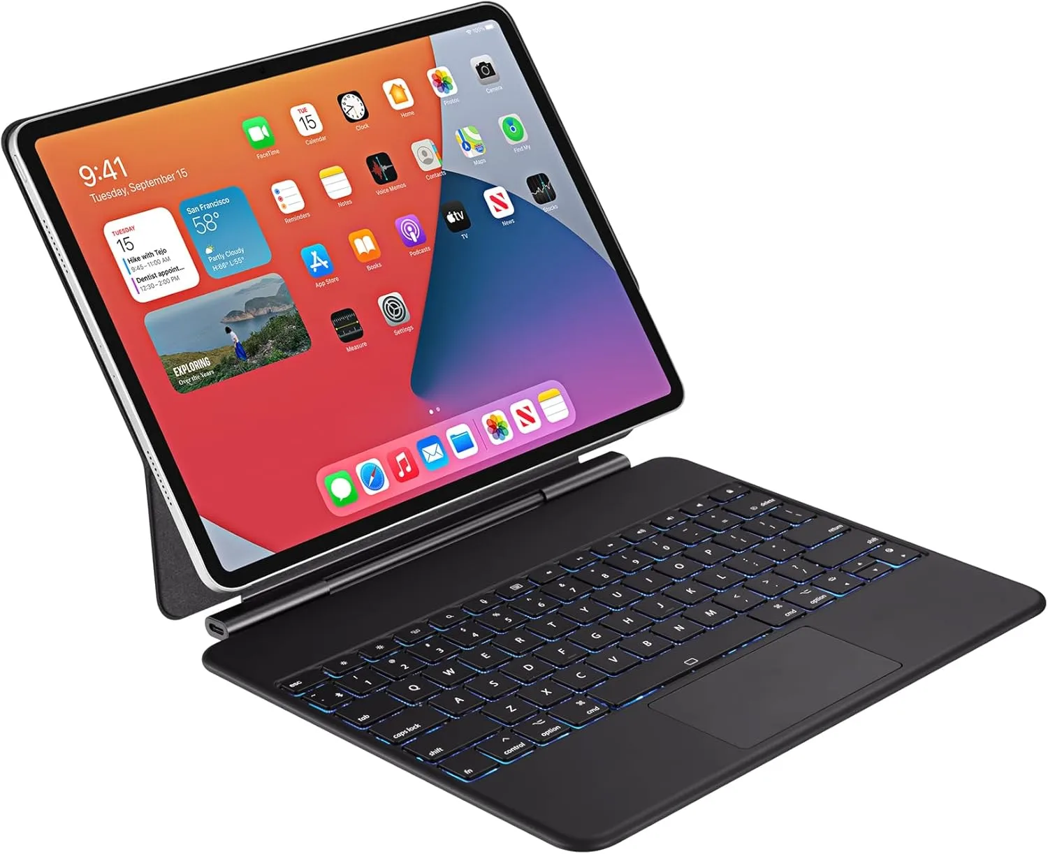ADESSO WKB-7020 Bluetooth Keyboard Case for iPad Pro 12.9-inch (3rd-6th Gen) & iPad Air 13-inch (M2/M3)