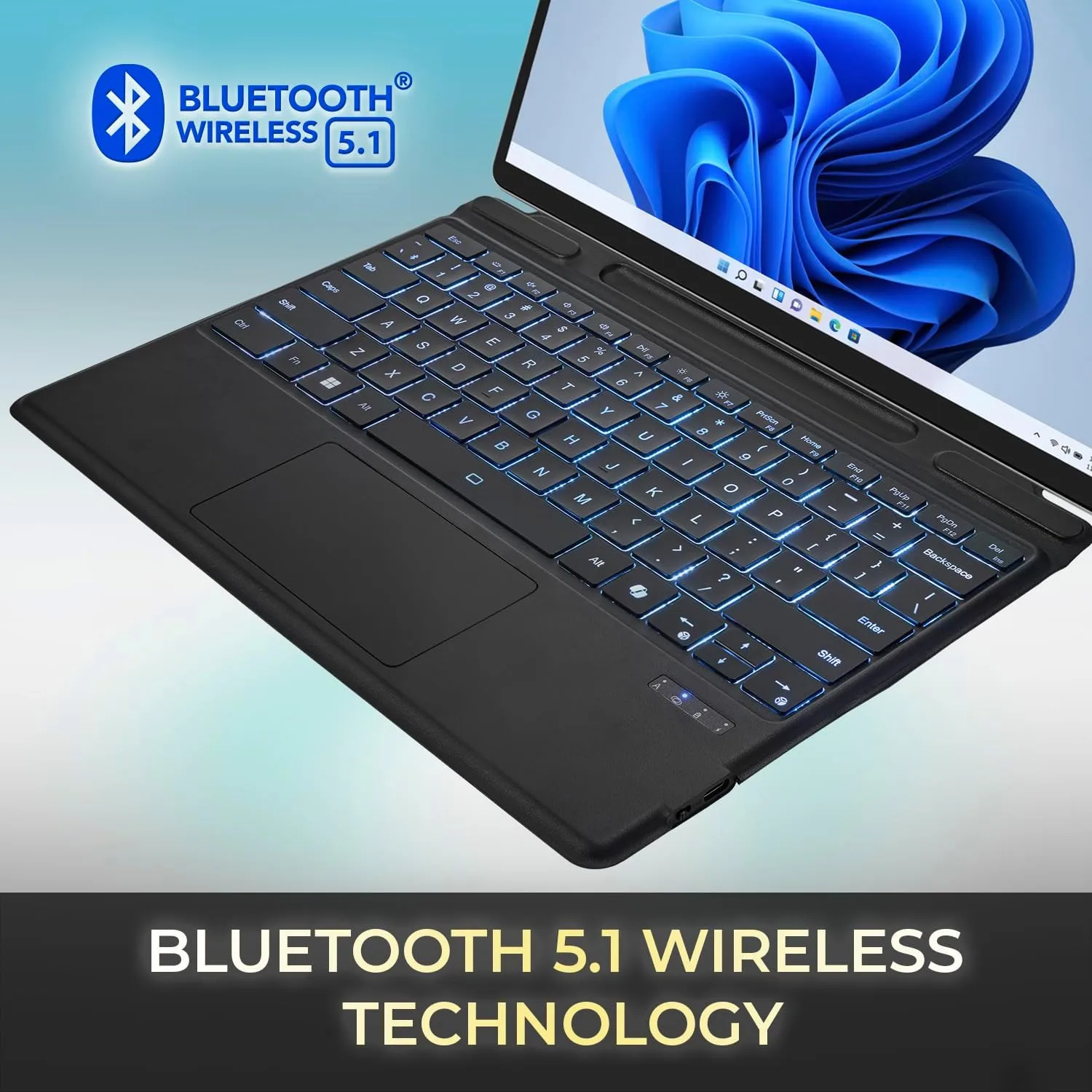 ADESSO WKB-7040 Surface Pro Keyboard Case Bluetooth 5.0 with Touchpad