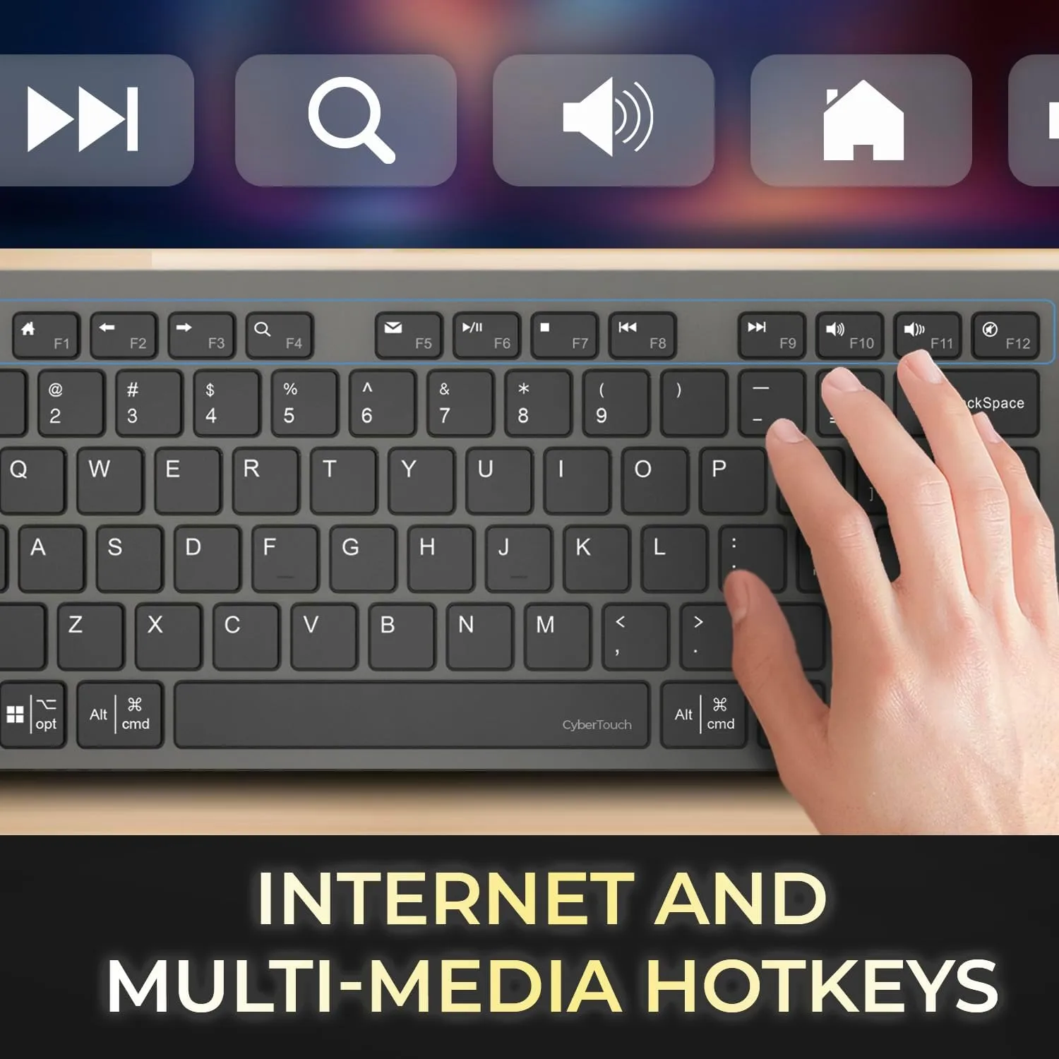 Wireless Scissor Switch Keyboard and Mouse Combo with Copilot AI Hotkey - Multi-OS Compatible for Mac, Quiet Switches