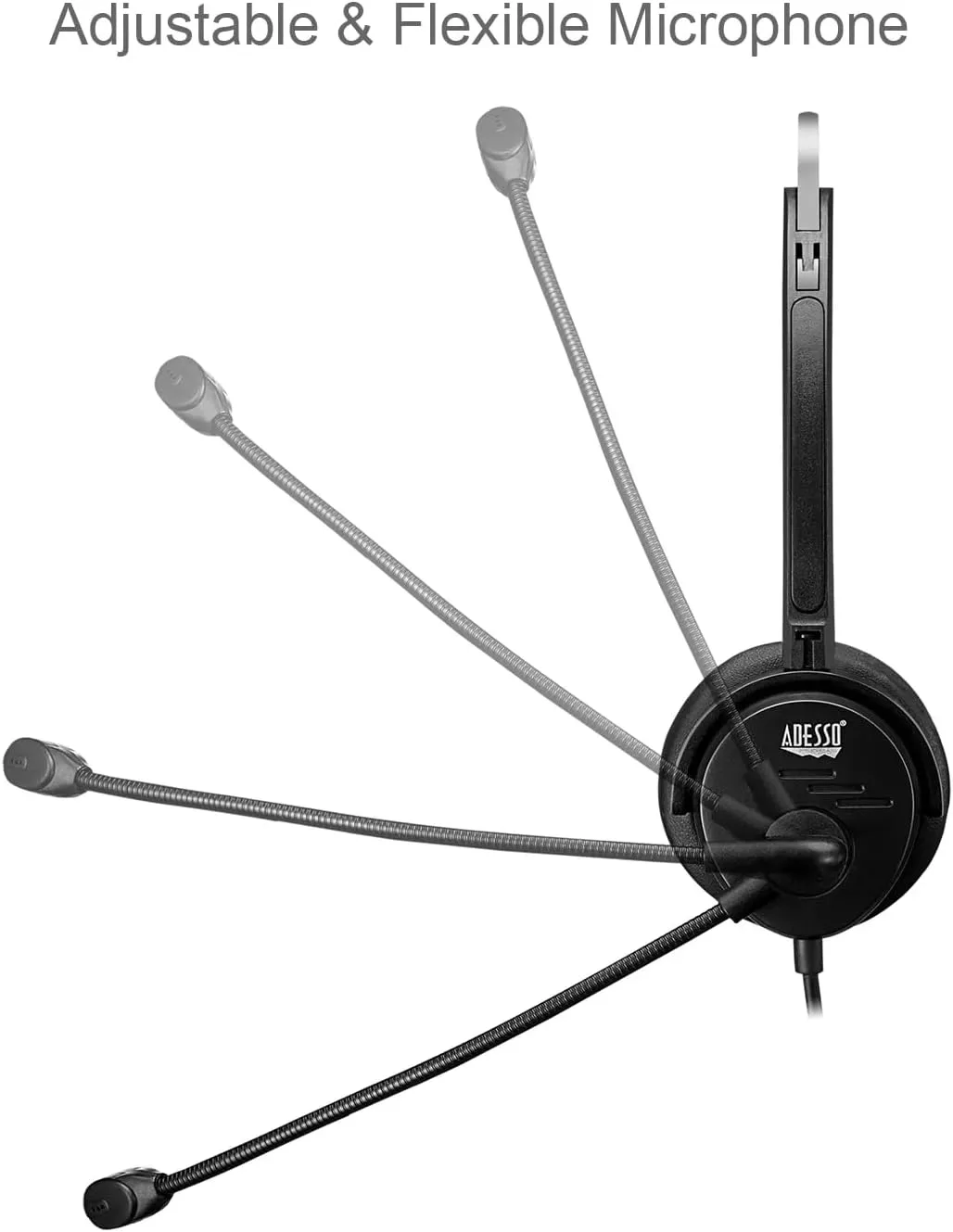 Xtream P1 Single-Sided USB Wired Headset with Adjustable Noise Canceling Microphone, Black