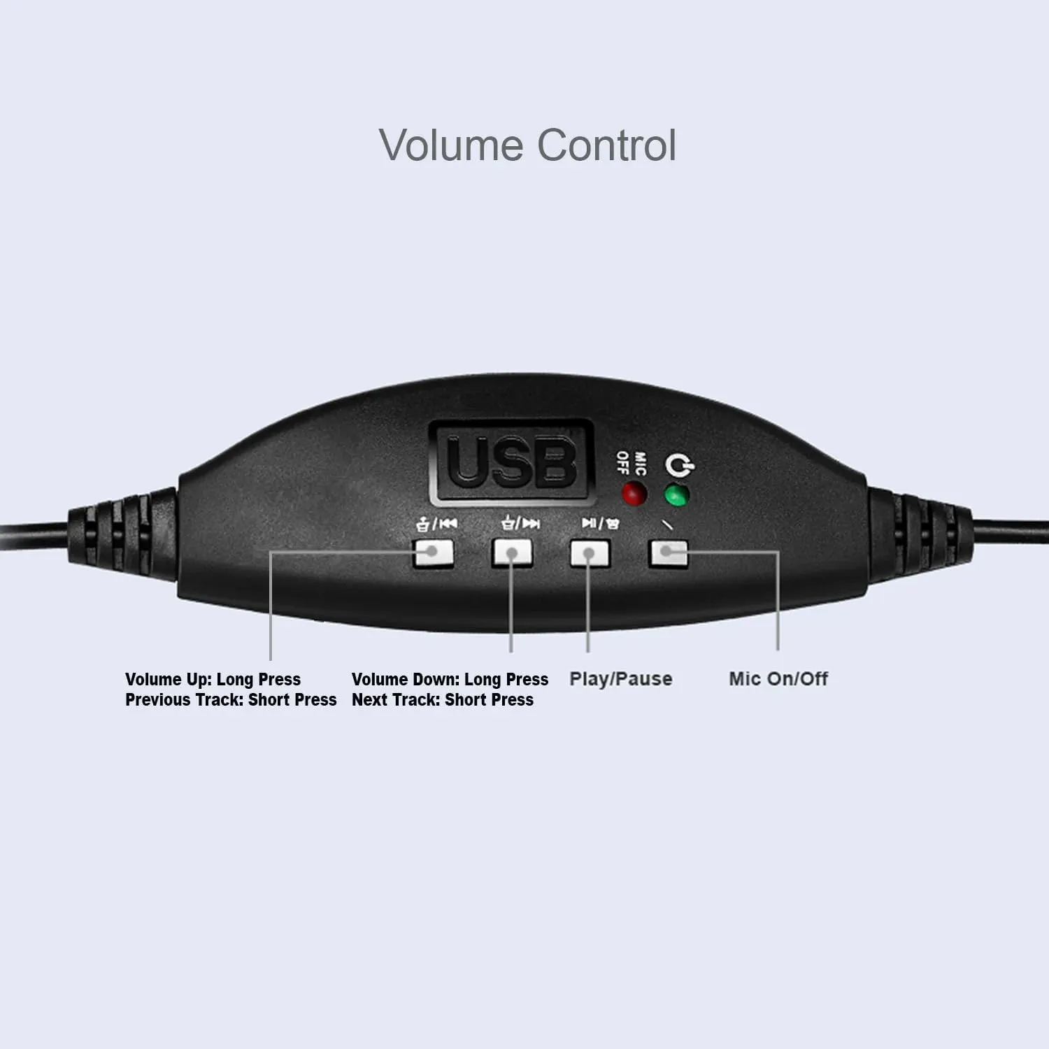 Xtream P1 Single-Sided USB Wired Headset with Adjustable Noise Canceling Microphone, Black