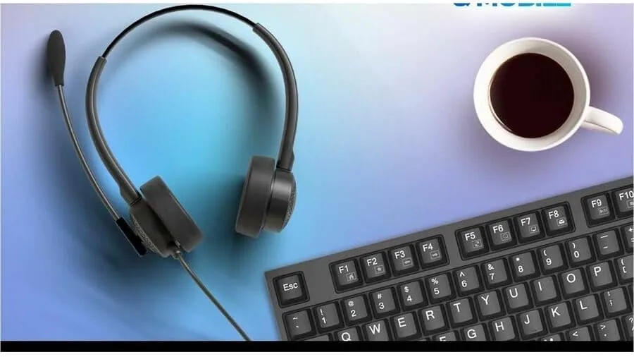 ADESSO Xtream P4T-TAA USB Headset with Microphone Push to Talk Button Volume Control Answer End Call for Computer PC Mac Windows Business Communication Made in Taiwan TAA Compliant