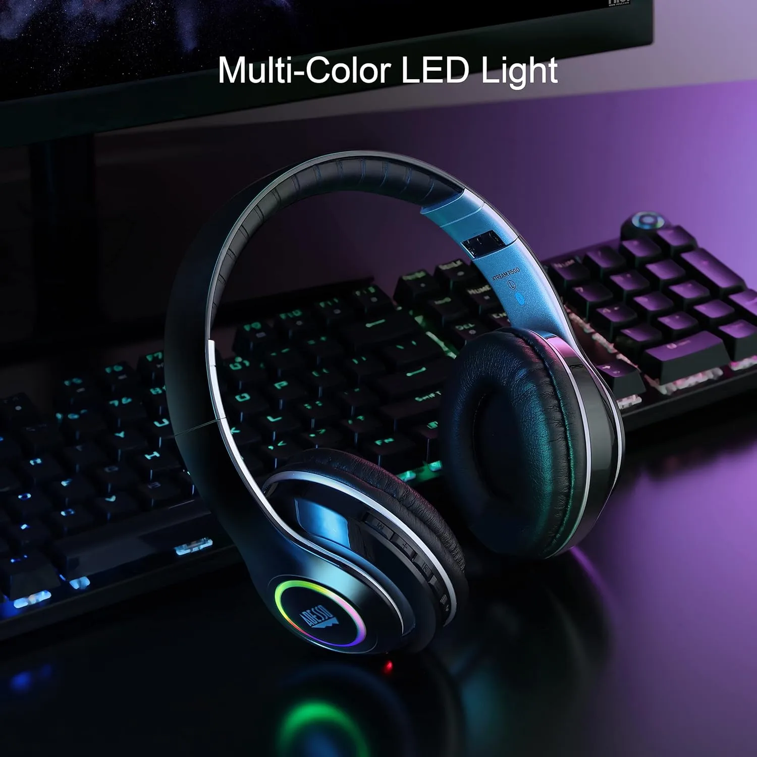 Adesso Xtream P500 - Bluetooth stereo headphone with built in microphone - 5.0 Bluetooth - 3.5mm jack - XTREAMP500