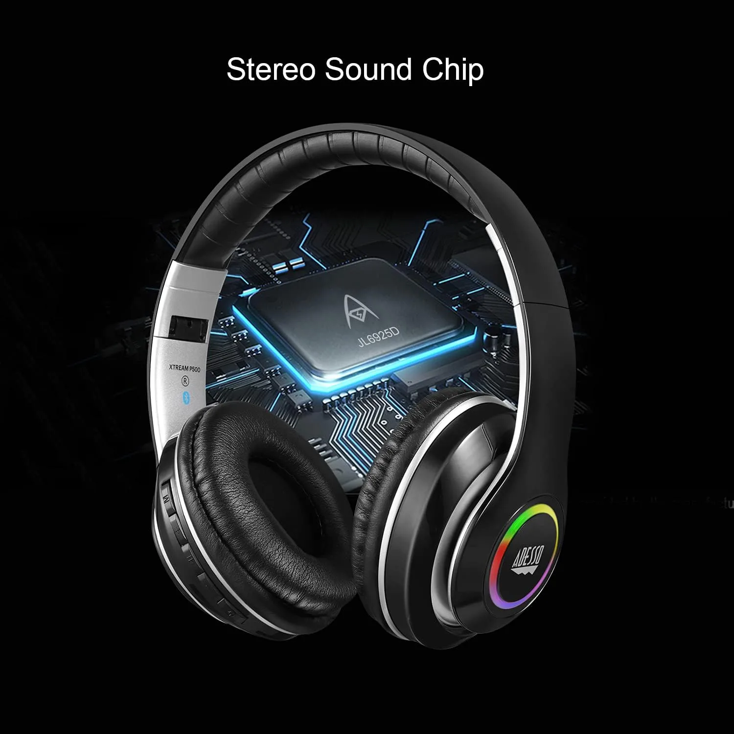 Adesso Xtream P500 - Bluetooth stereo headphone with built in microphone - 5.0 Bluetooth - 3.5mm jack - XTREAMP500