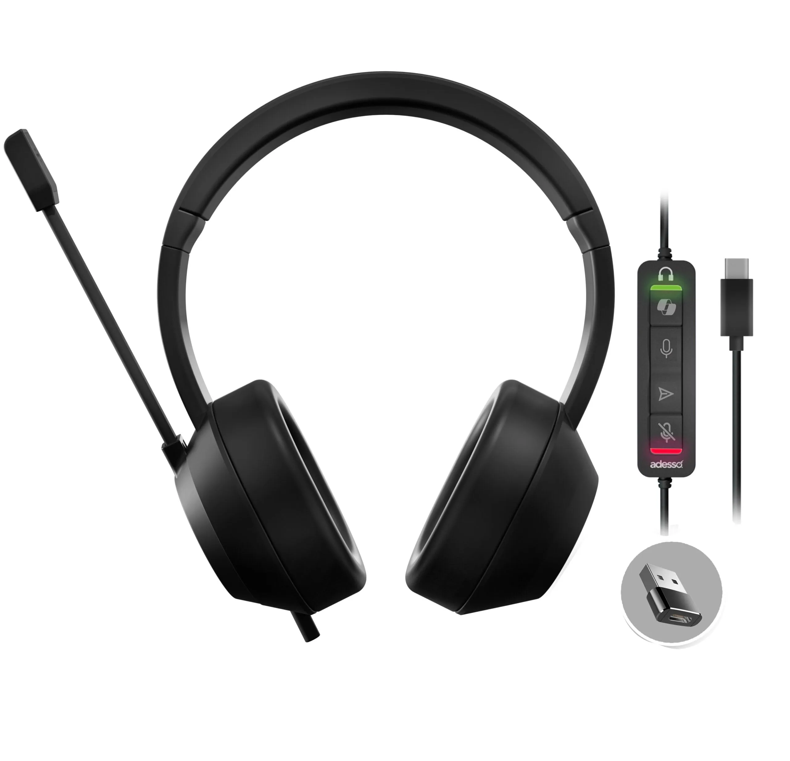 ADESSO Xtream P7 Wired Stereo Headset with Copilot AI Shortcut 40mm Drivers USB-C/USB-A
