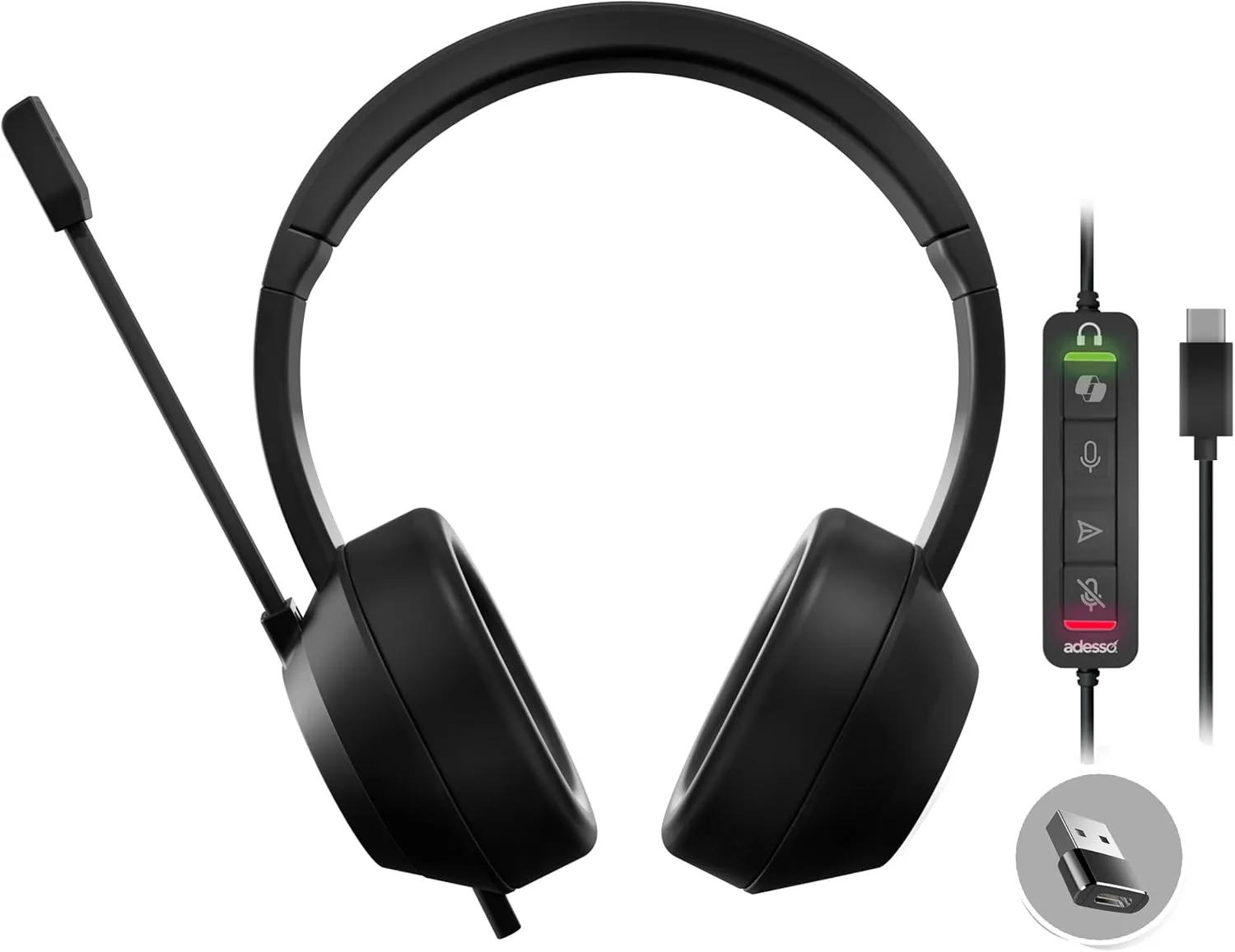 ADESSO Xtream P7 Wired Stereo Headset with Copilot AI Shortcut 40mm Drivers USB-C/USB-A