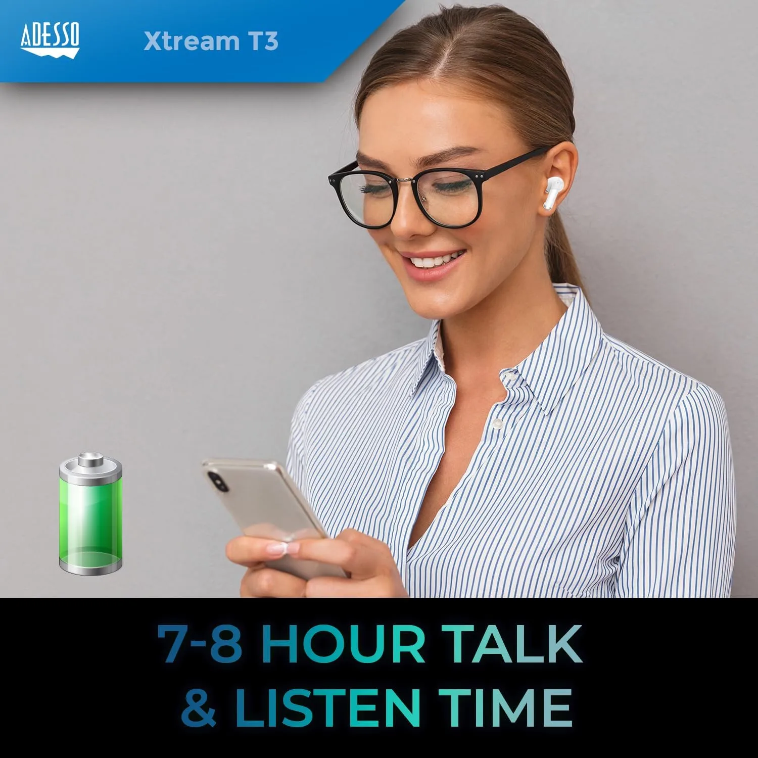 Xtream T3 Bluetooth Wireless Earbuds with ANC and Touch Controlled Wireless Charging Case