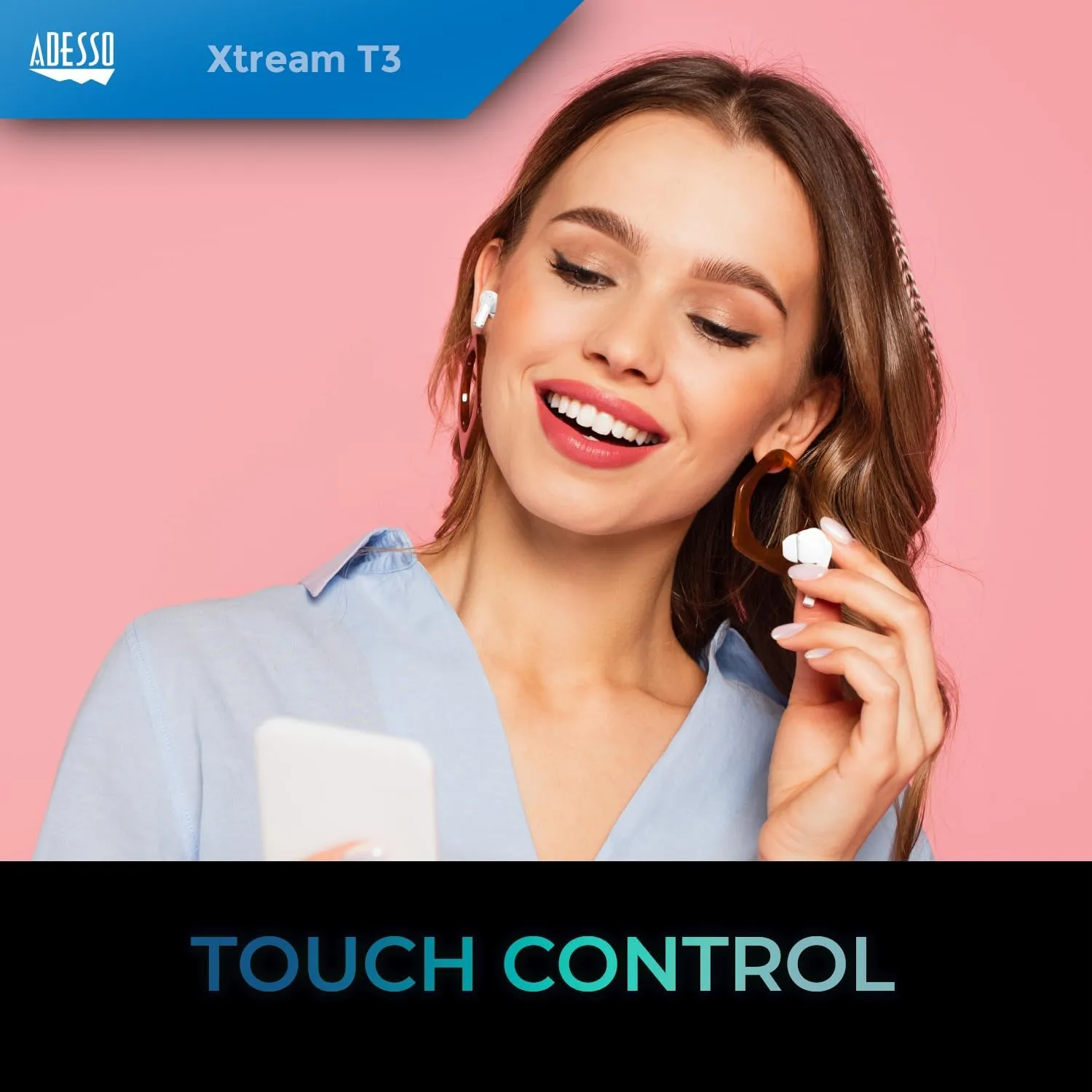 Xtream T3 Bluetooth Wireless Earbuds with ANC and Touch Controlled Wireless Charging Case
