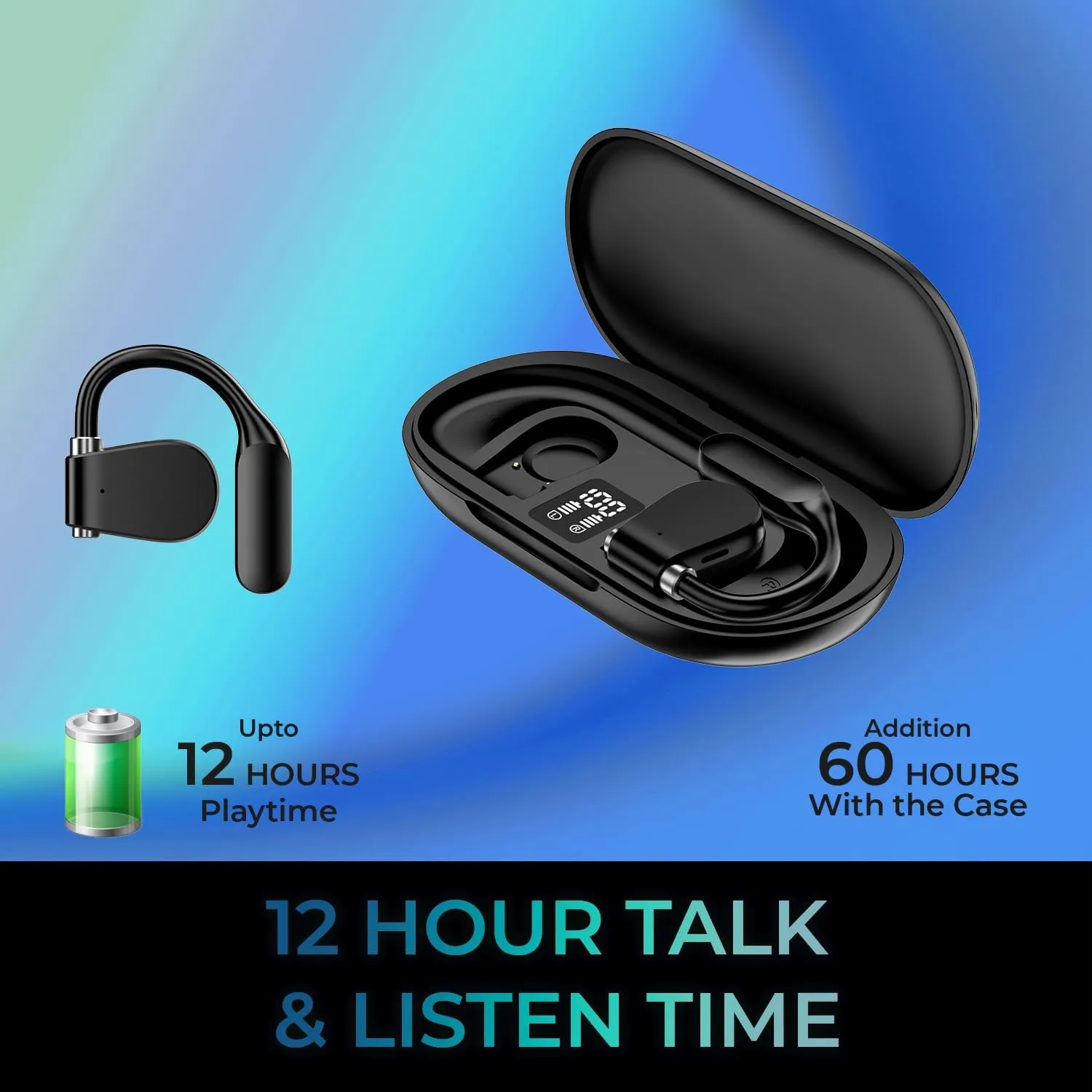 Xtream T4 Open-Ear Bluetooth Earbuds with Charging Case
