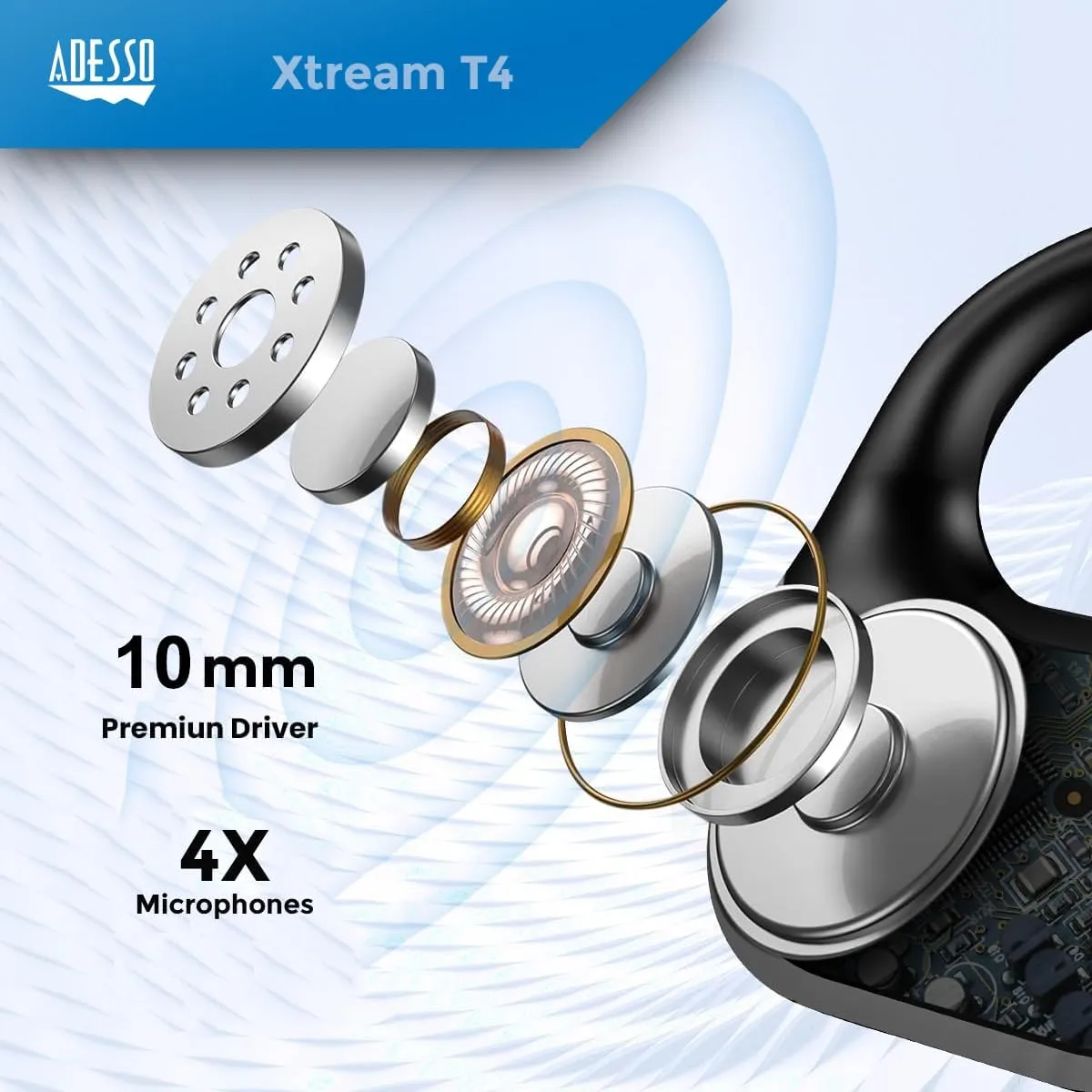 Xtream T5 Open-Ear Bluetooth Water Resistant Earbuds