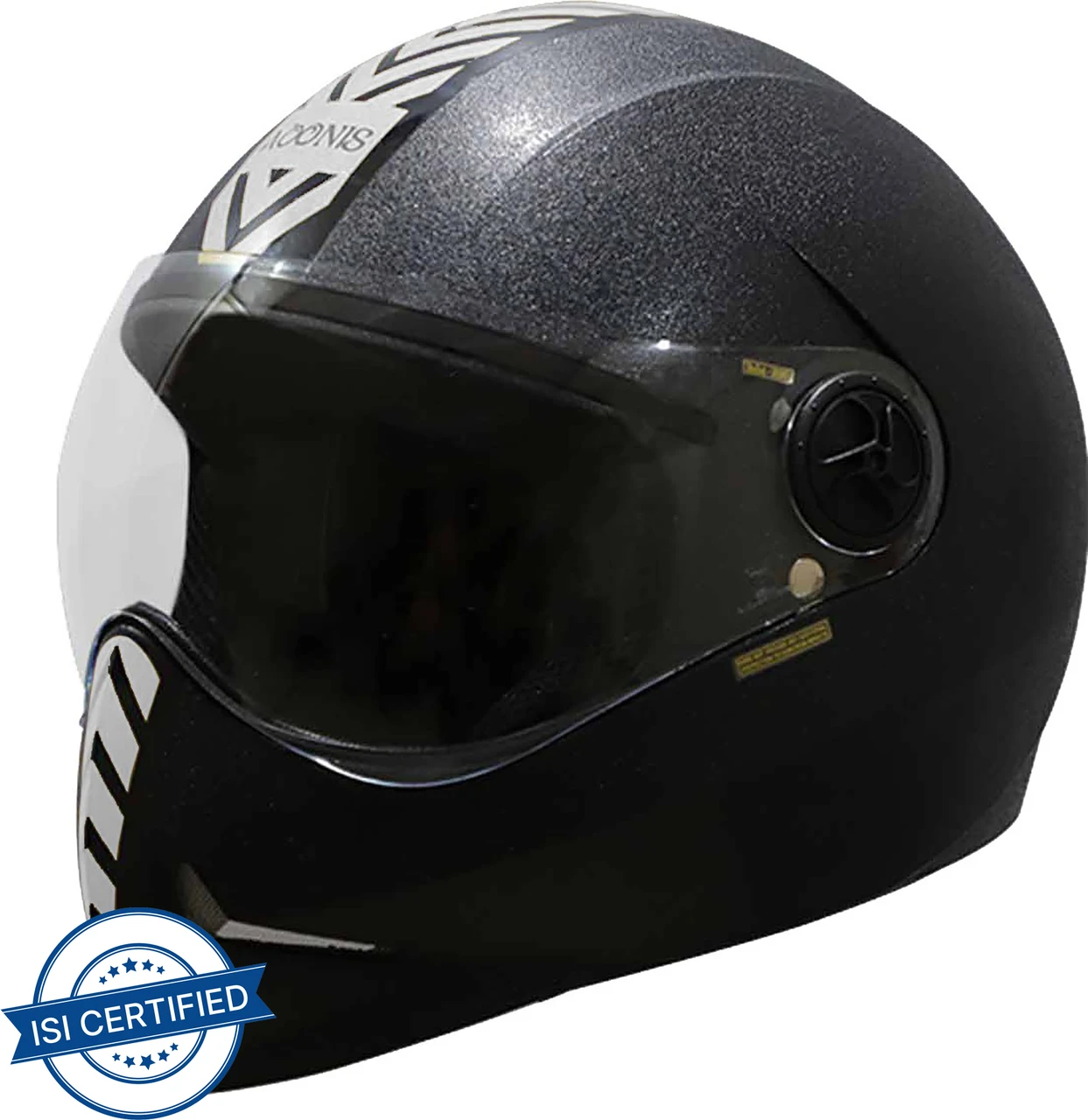 STEELBIRD SB-50 ADONIS DASHING BLACK WITH SILVER STRIP C/V (L)