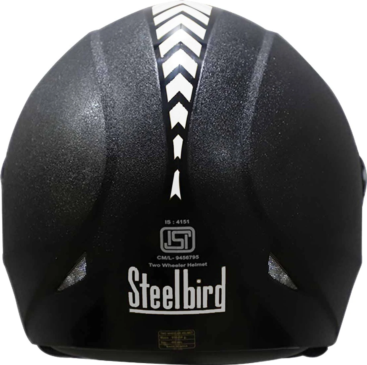 STEELBIRD SB-50 ADONIS DASHING BLACK WITH SILVER STRIP C/V (L)