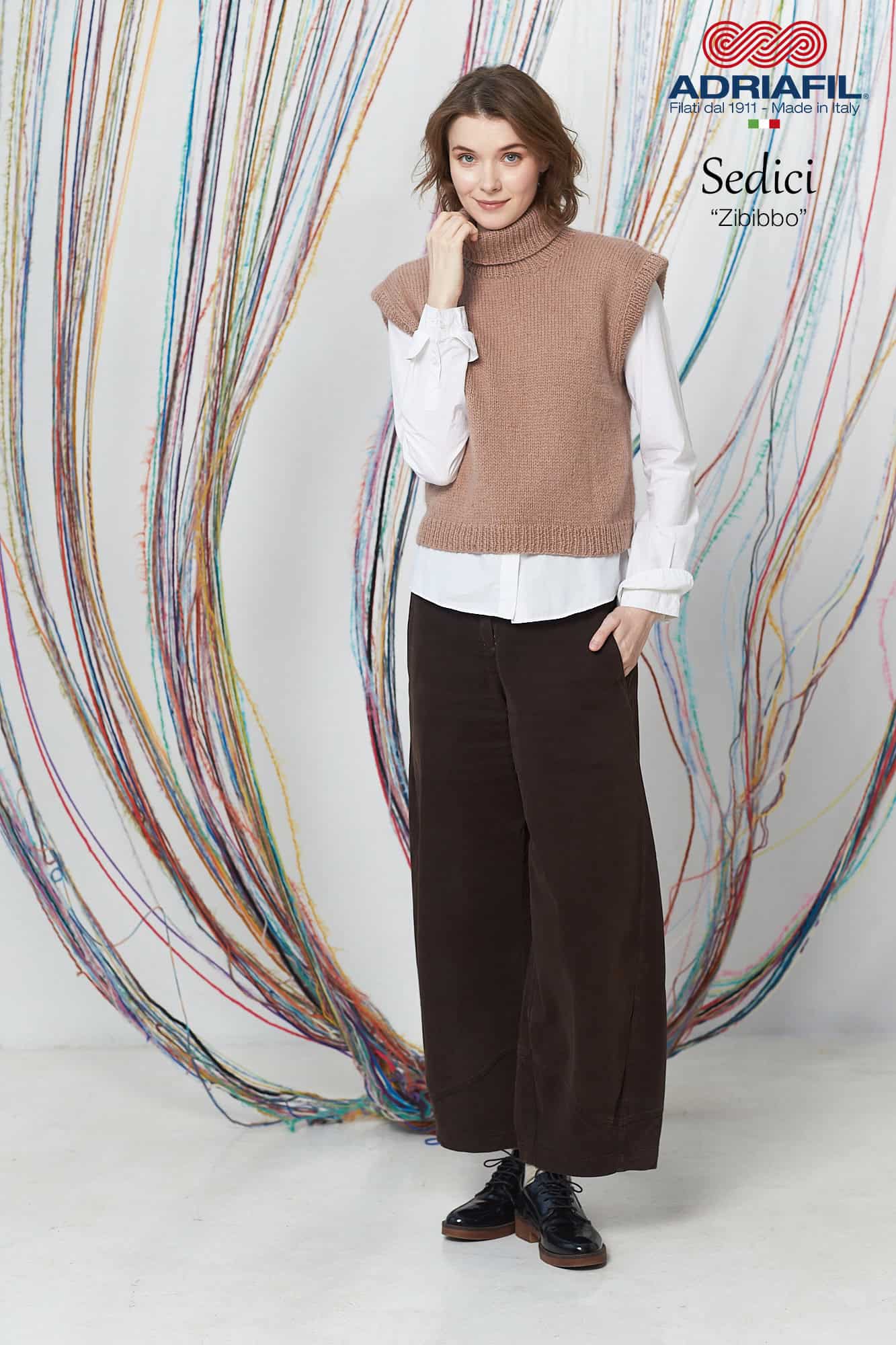 SCHEDA MAGLIA SEDICI – Gilet collo alto Zibibbo SCHEDA MAGLIA SEDICI – Gilet collo alto Zibibbo