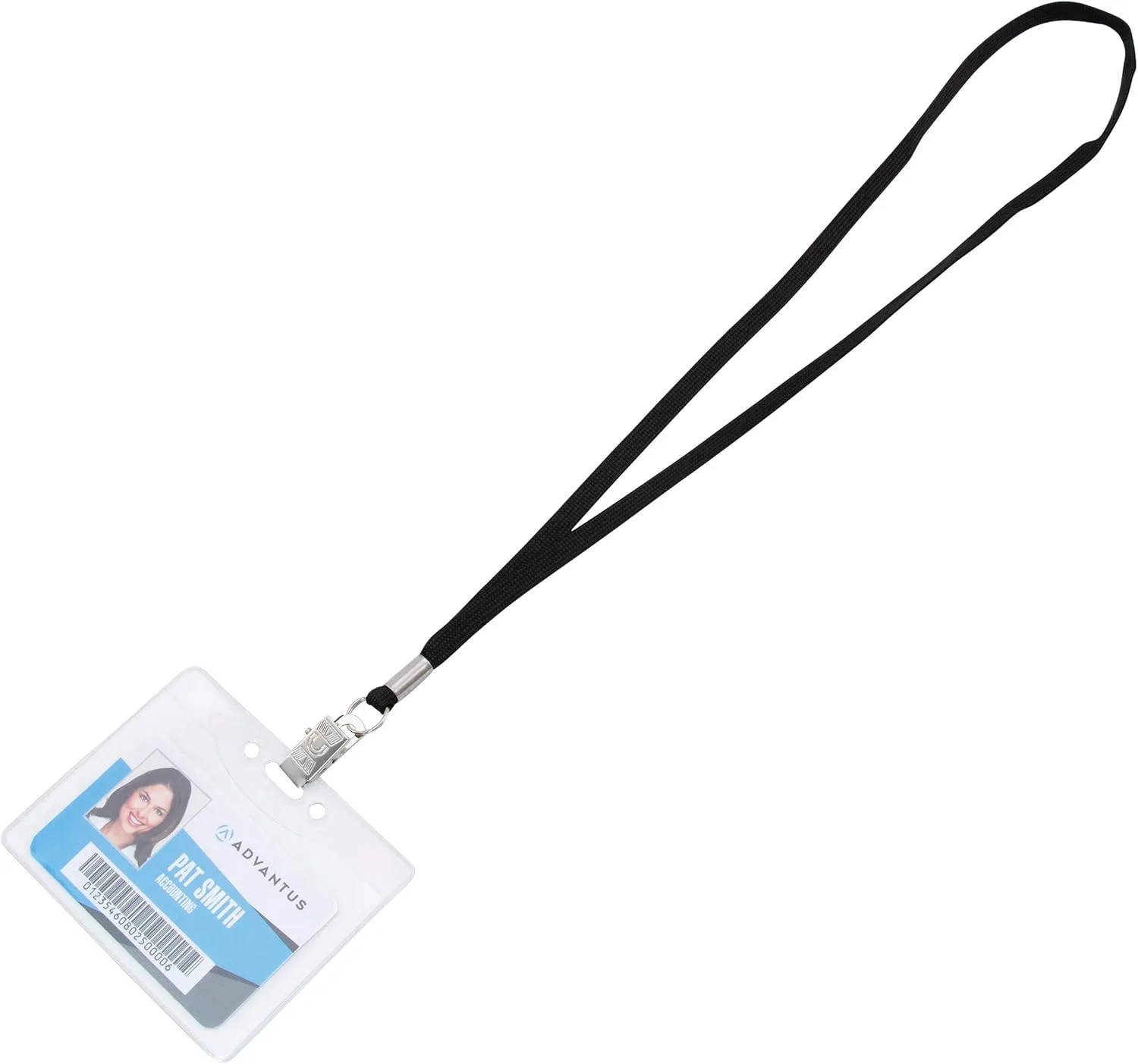 ADVANTUS Flat Woven Lanyard with Metal Clip