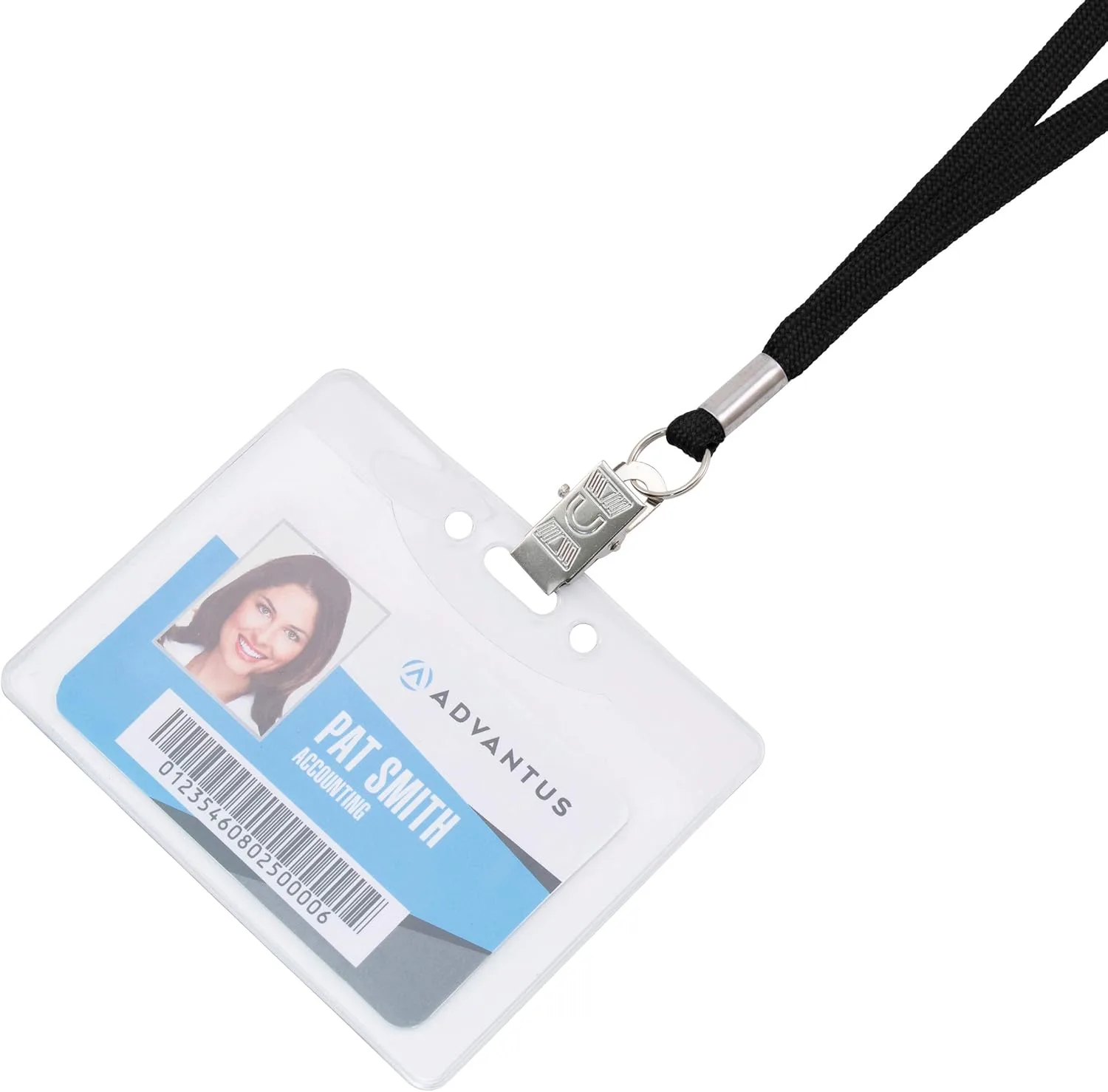 ADVANTUS Flat Woven Lanyard with Metal Clip