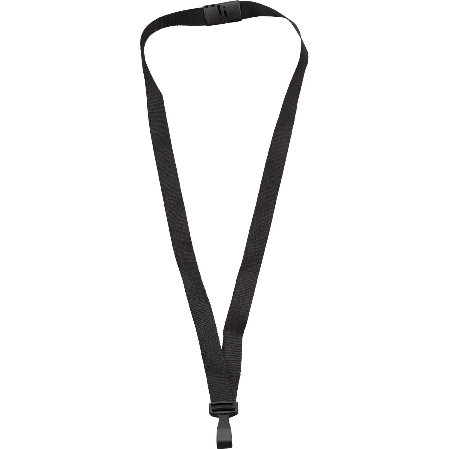 Advantus Plastic Hook Flat Breakaway Lanyard - 36in - Black - 12/Pack