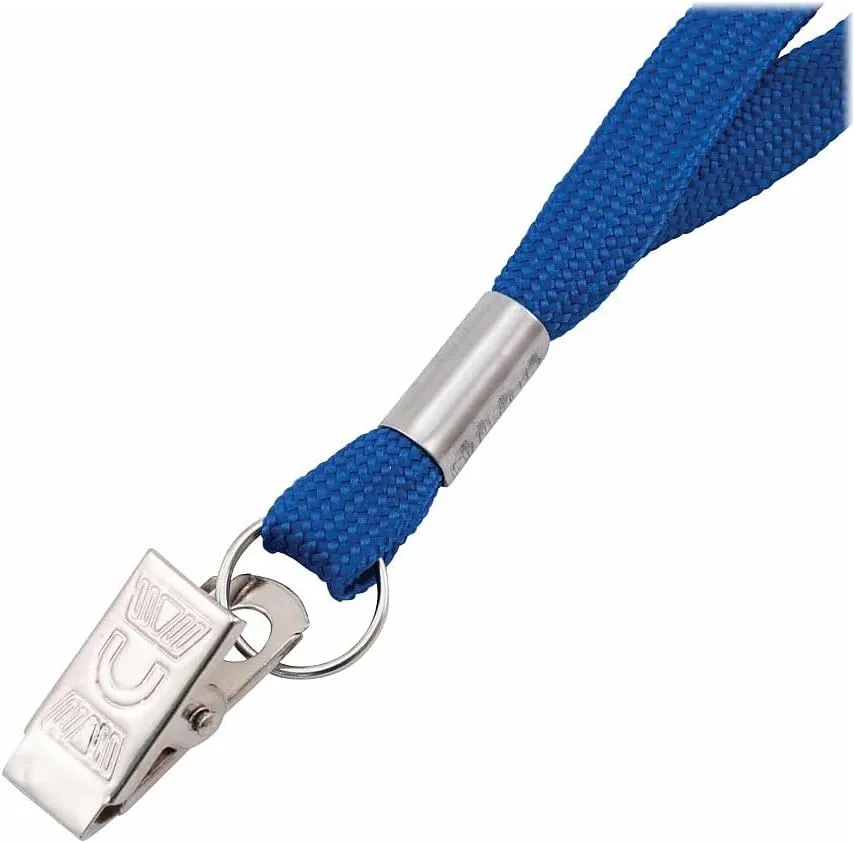 ADVANTUS Flat Woven Lanyard with Metal Clip