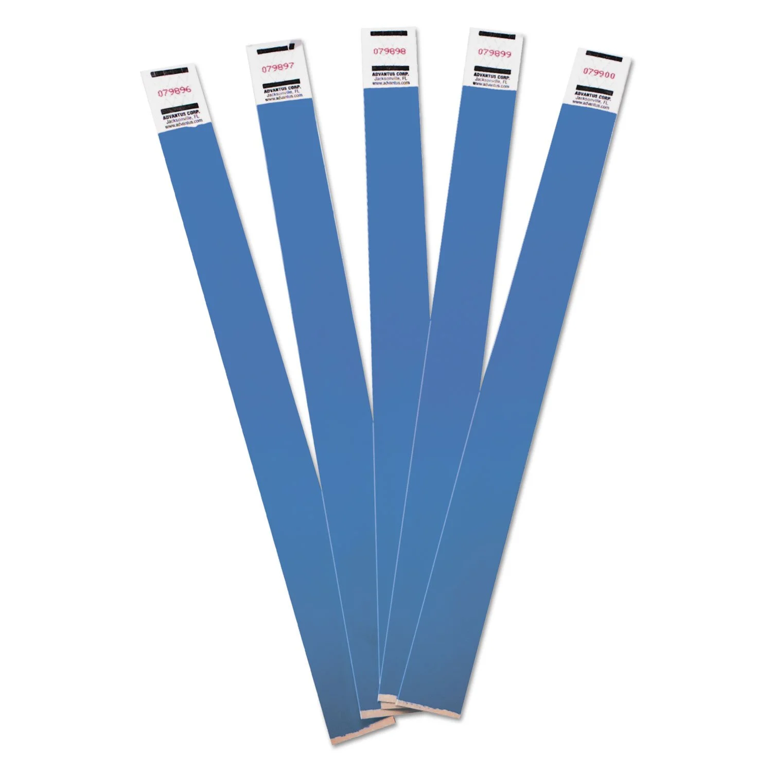 Advantus 75513 Crowd Management Wristbands, Sequentially Numbered, 10 x 3/4, Blue, 500/Pack