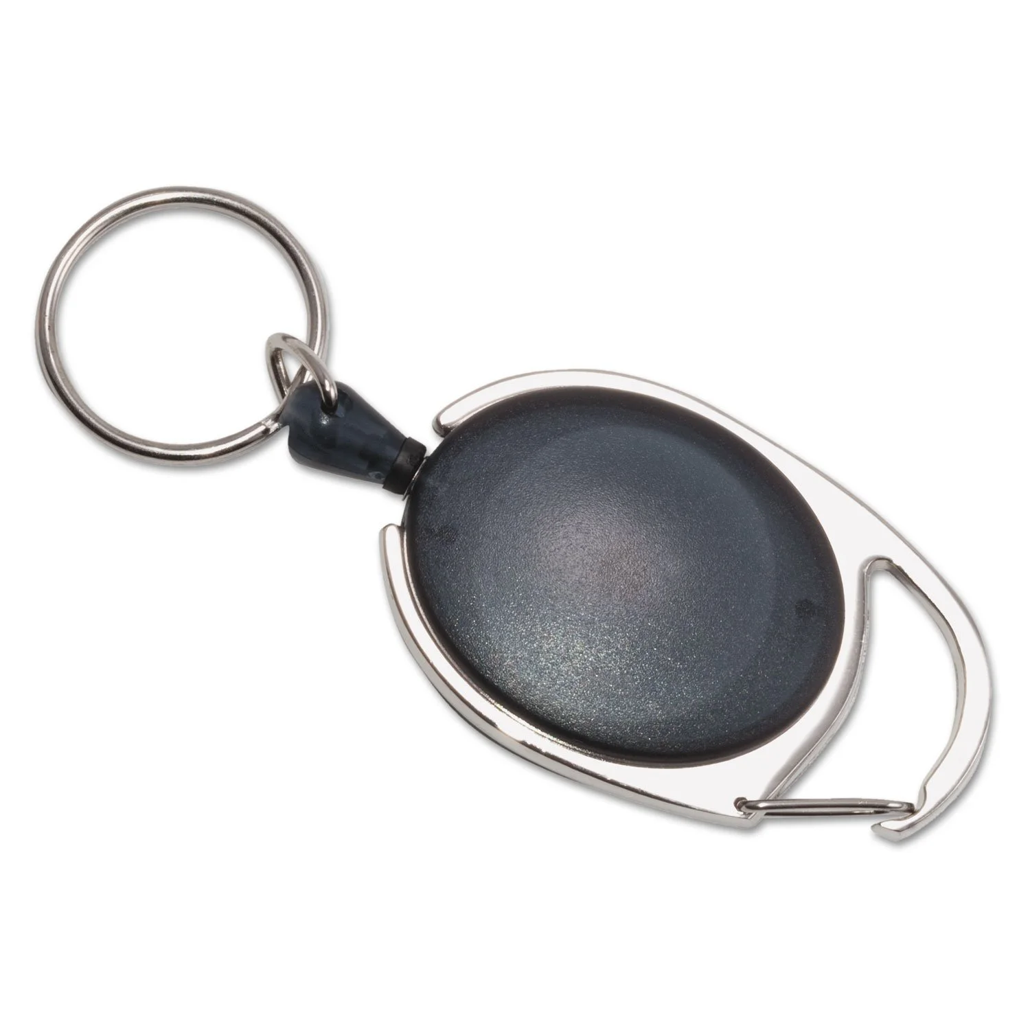 Advantus 75553 Carabiner-Style Retractable ID Card Reel, 30-Inch Extension, Smoke, 6/Pack