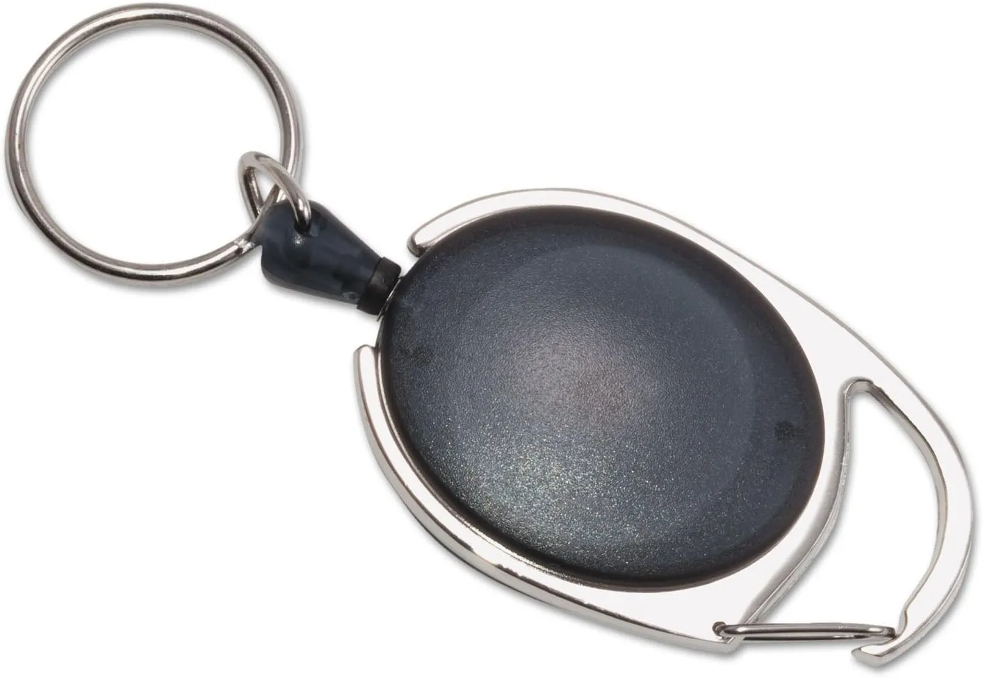 Advantus 75553 Carabiner-Style Retractable ID Card Reel, 30-Inch Extension, Smoke, 6/Pack
