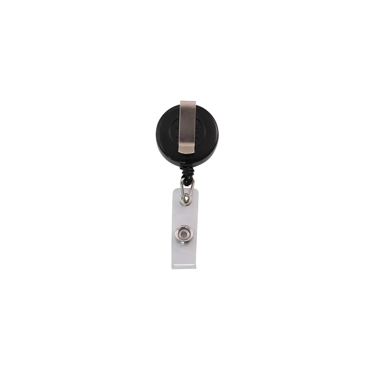 Advantus 75666 ID Badge Reel w/Belt Clip, 30-Inch Cord, 25/Pack, Black
