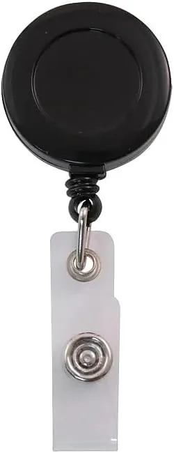 Advantus 75666 ID Badge Reel w/Belt Clip, 30-Inch Cord, 25/Pack, Black