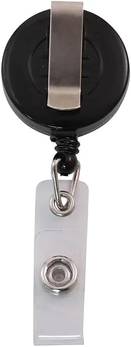 Advantus 75666 ID Badge Reel w/Belt Clip, 30-Inch Cord, 25/Pack, Black