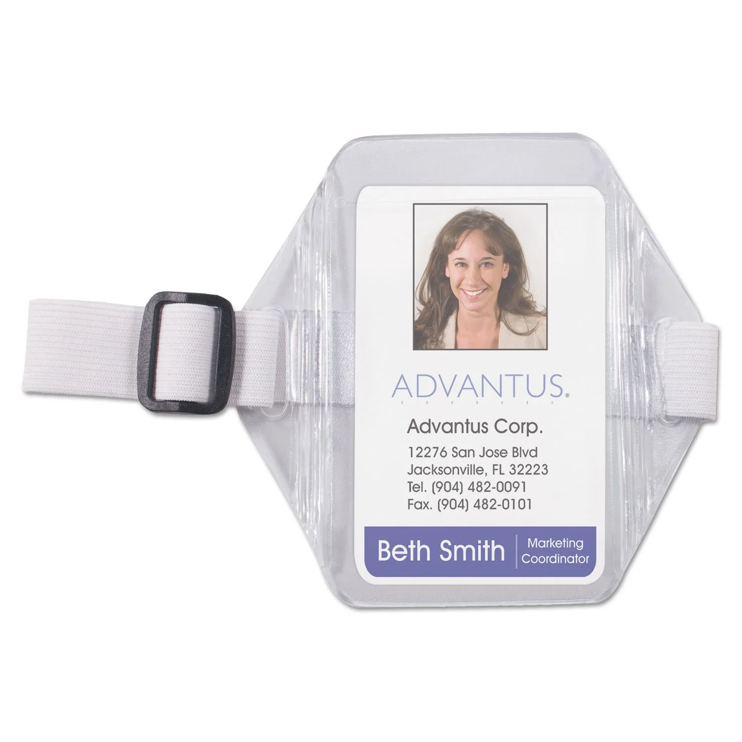 Advantus Arm Badge Holders, Vertical, Clear Vinyl, 2.5 x 3.5 Insert, 12/Pack