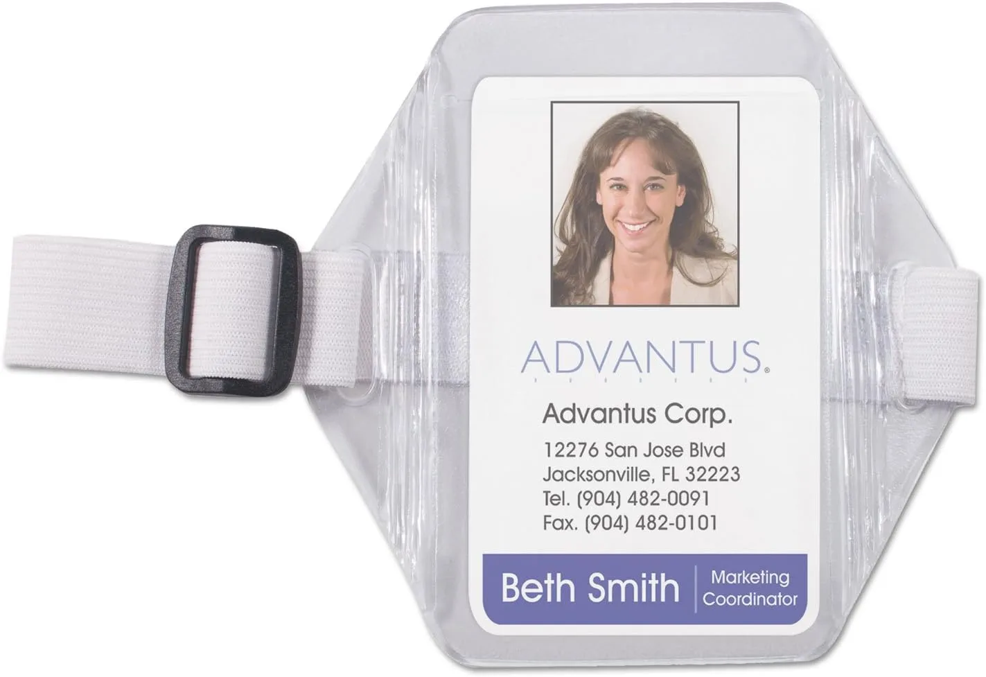 Advantus Arm Badge Holders, Vertical, Clear Vinyl, 2.5 x 3.5 Insert, 12/Pack